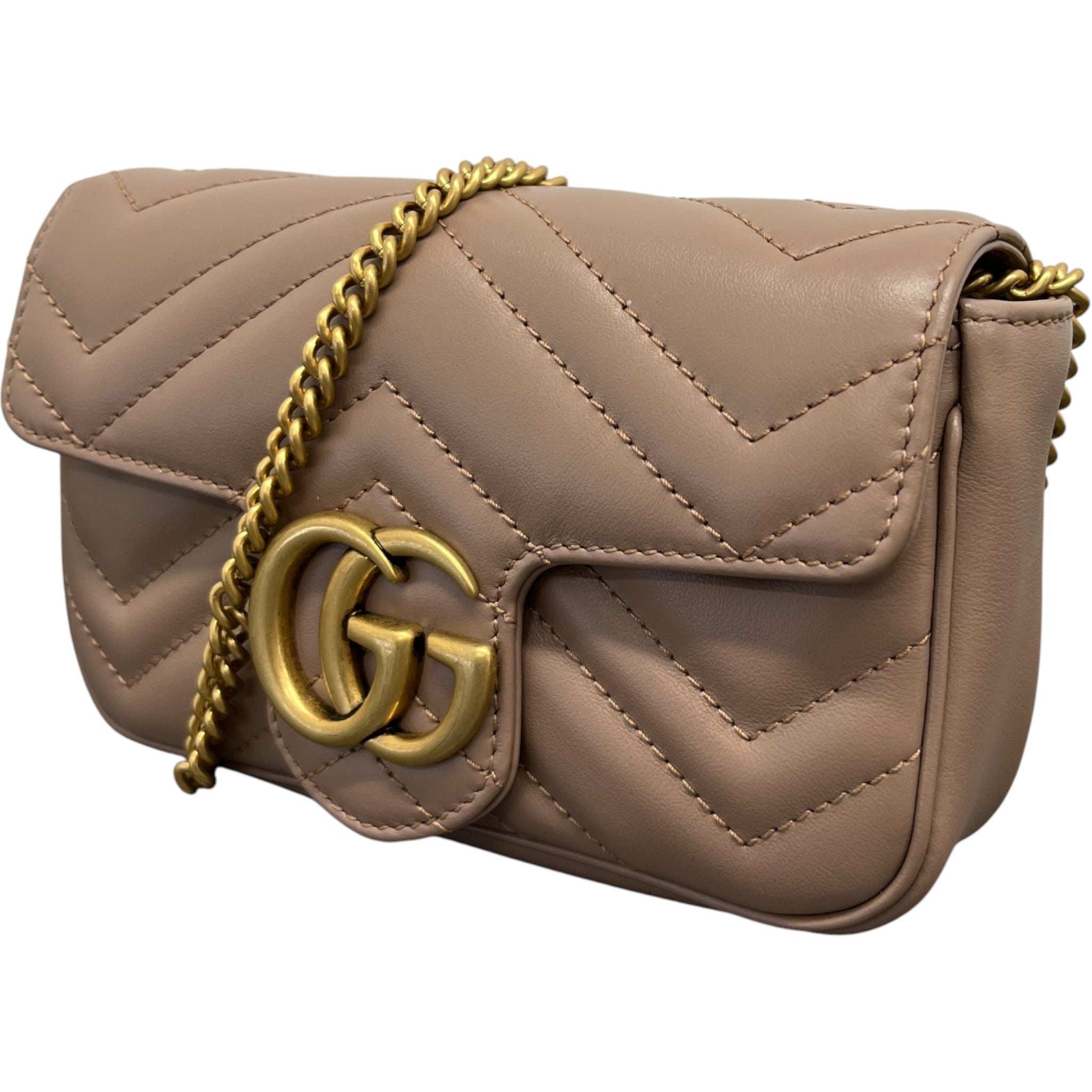 Women's Gg Marmont Super Mini Matelassé Handbag Nude