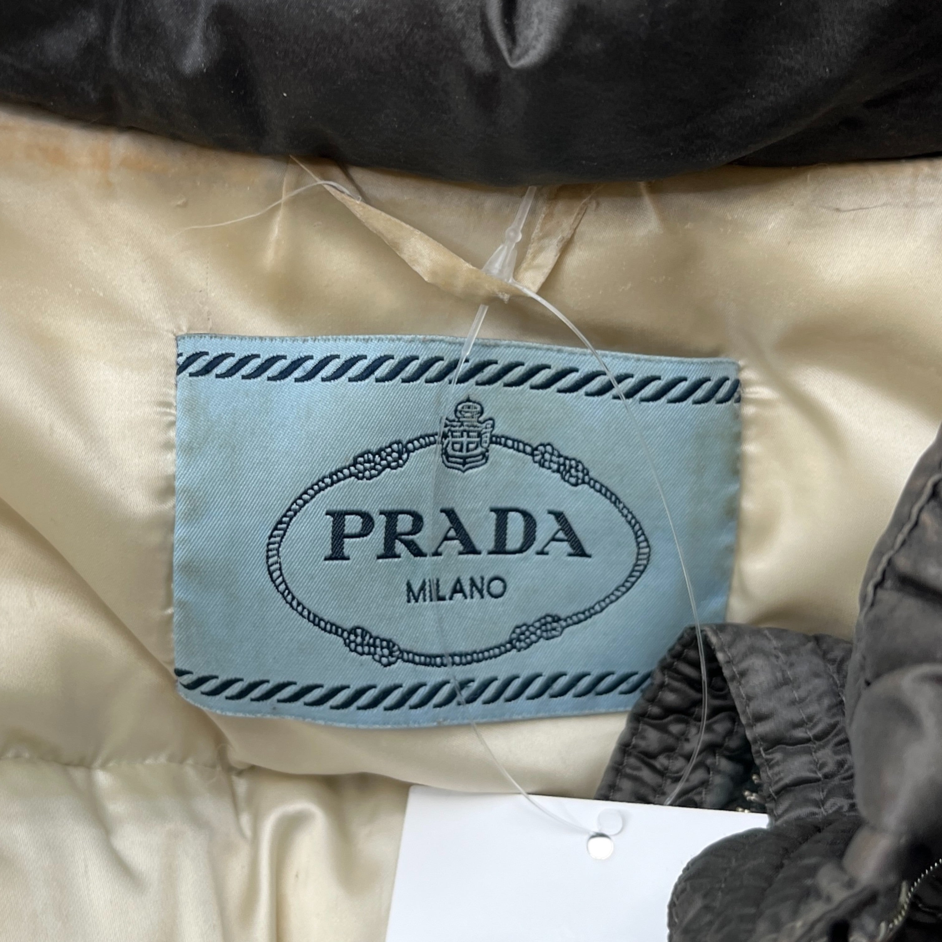 Women's Plaque Logo Down Jacket Grey Size 44 / UK 12