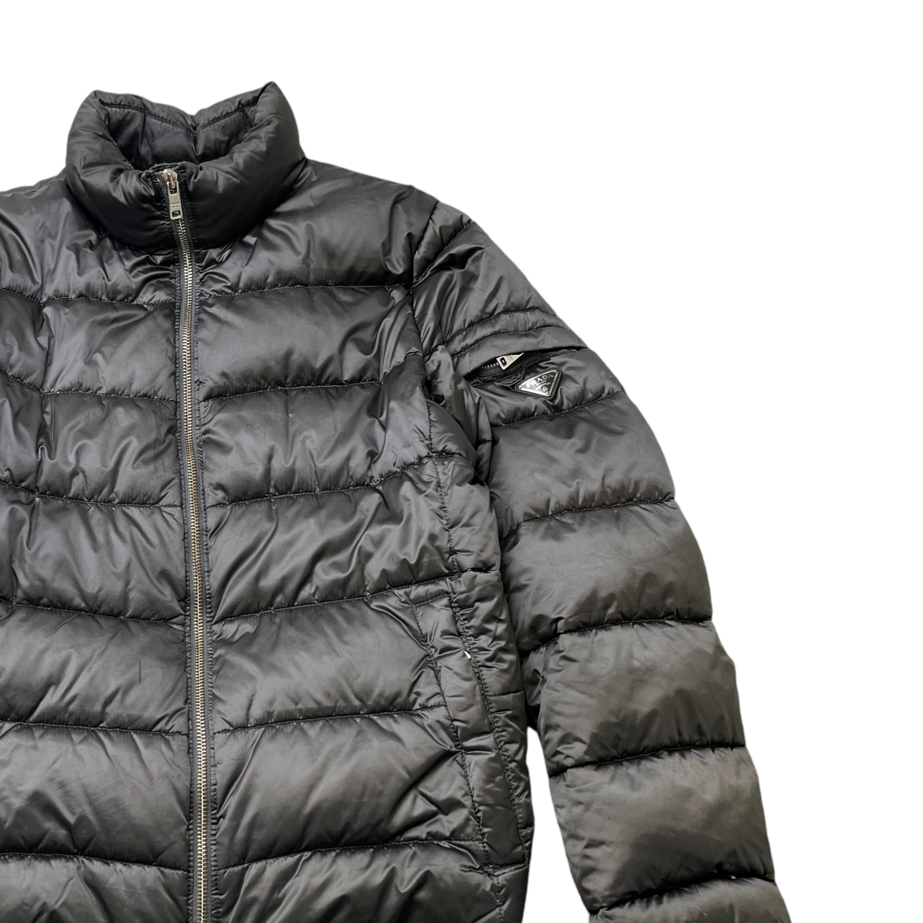 Women's Plaque Logo Down Jacket Grey Size 44 / UK 12