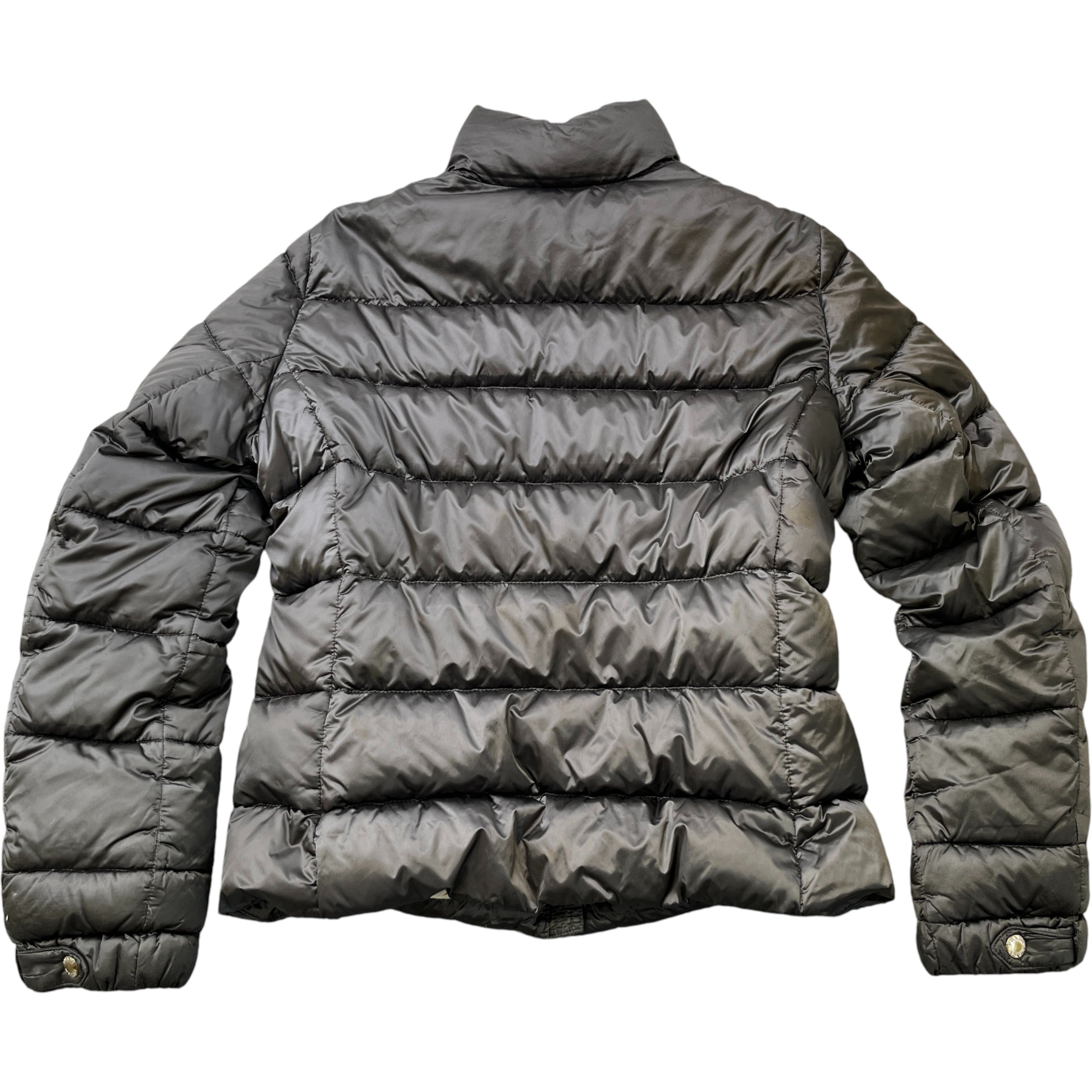 Women's Plaque Logo Down Jacket Grey Size 44 / UK 12