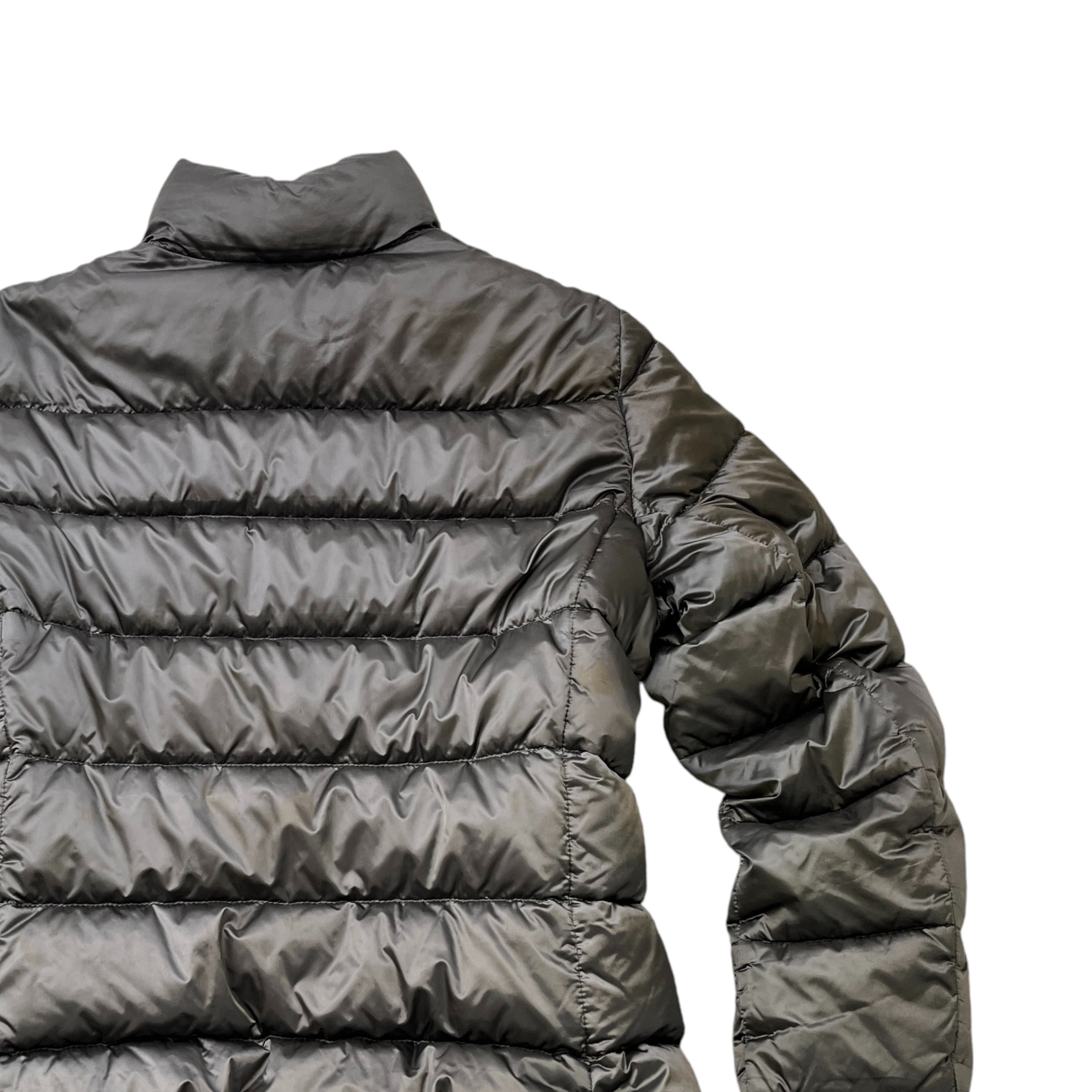 Women's Plaque Logo Down Jacket Grey Size 44 / UK 12