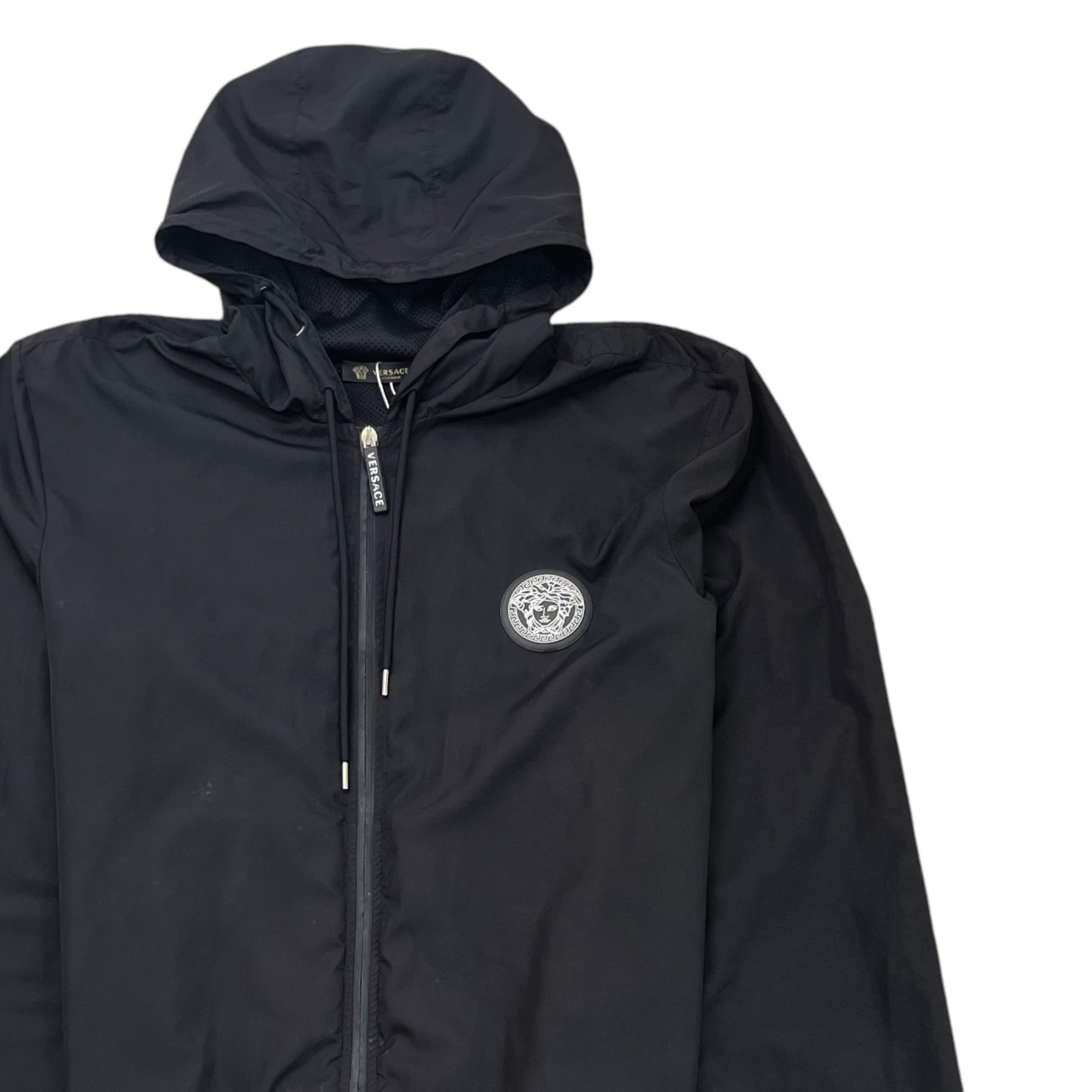 Men's Medusa Logo Print Windbreaker Black Size IT 52 / XL