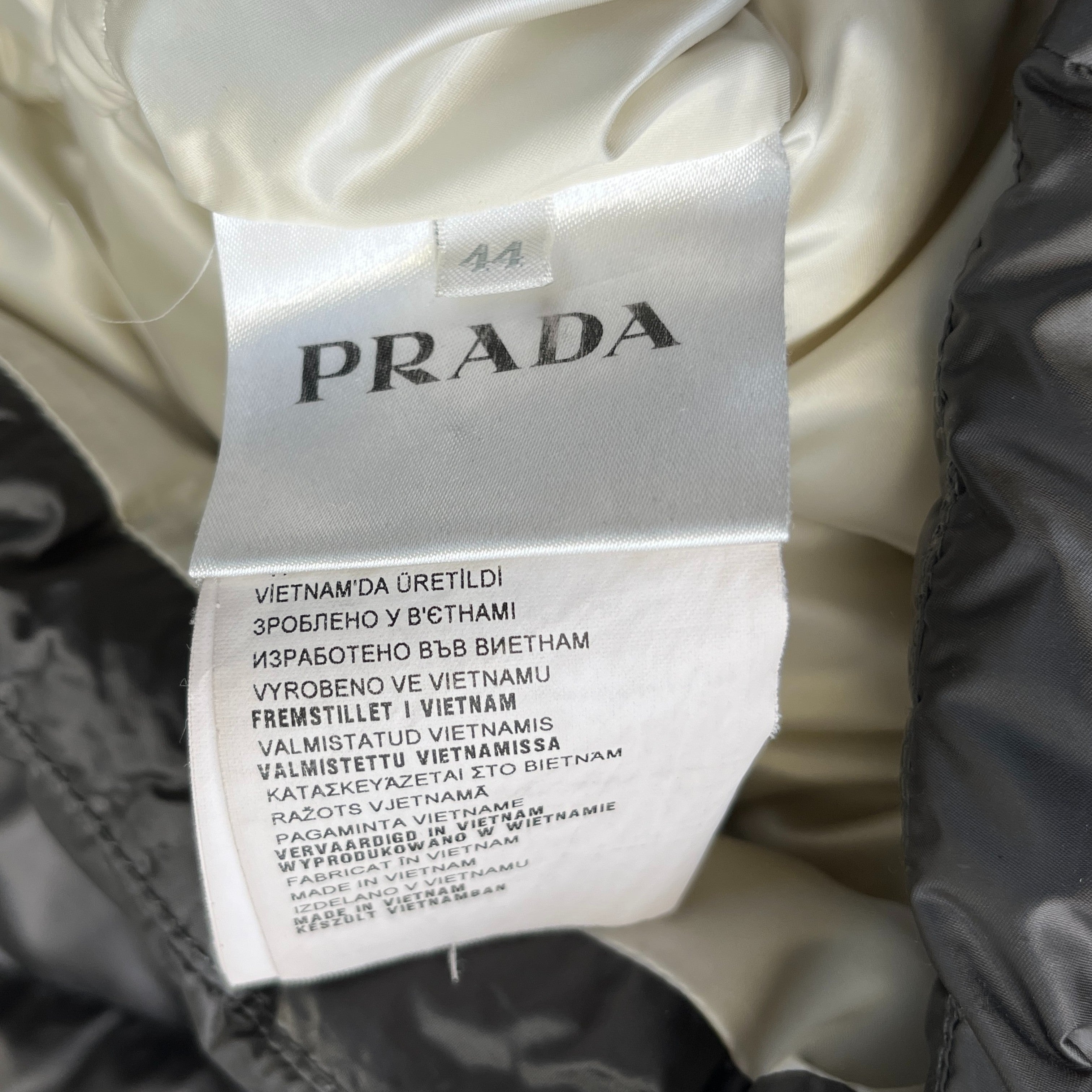 Women's Plaque Logo Down Jacket Grey Size 44 / UK 12