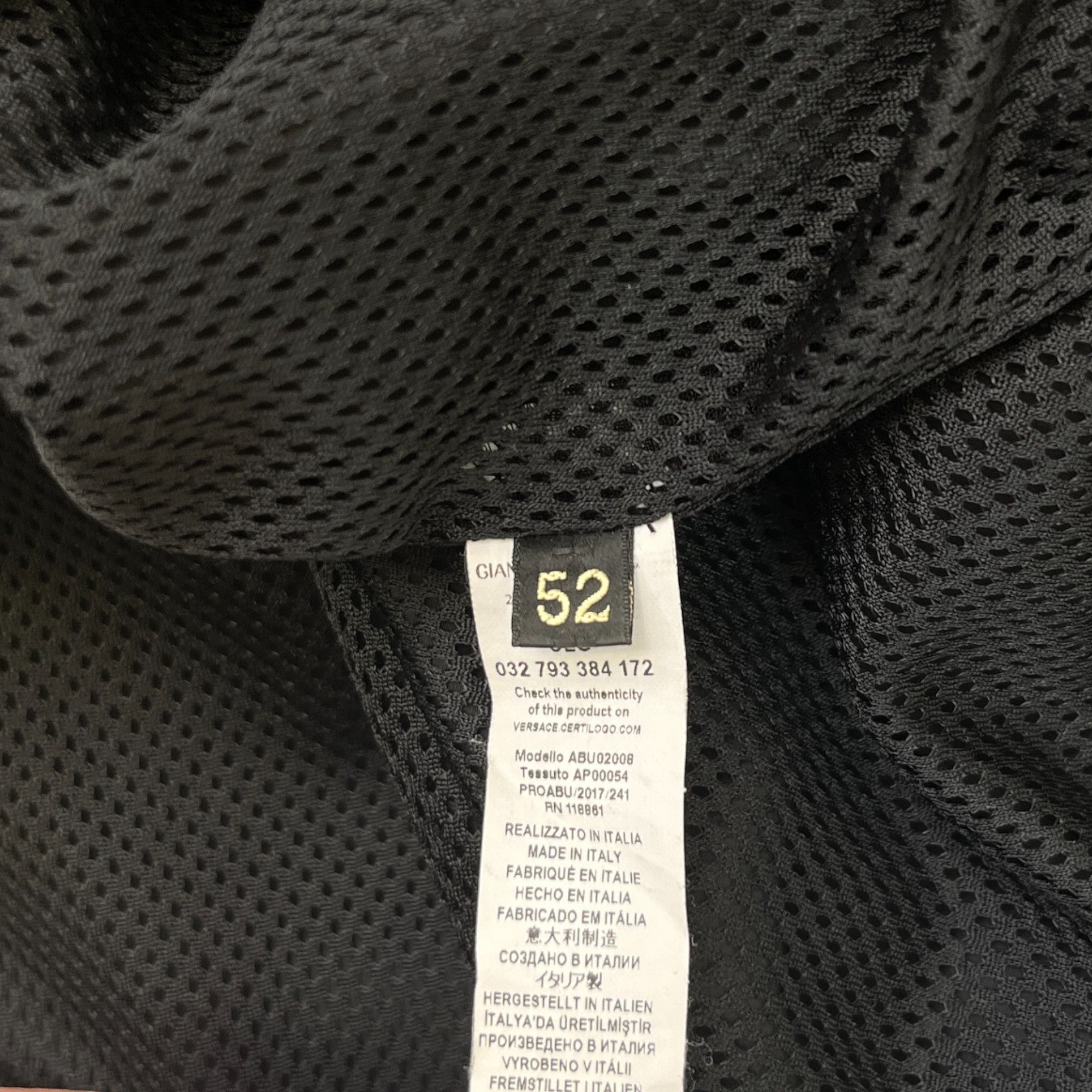 Men's Medusa Logo Print Windbreaker Black Size IT 52 / XL