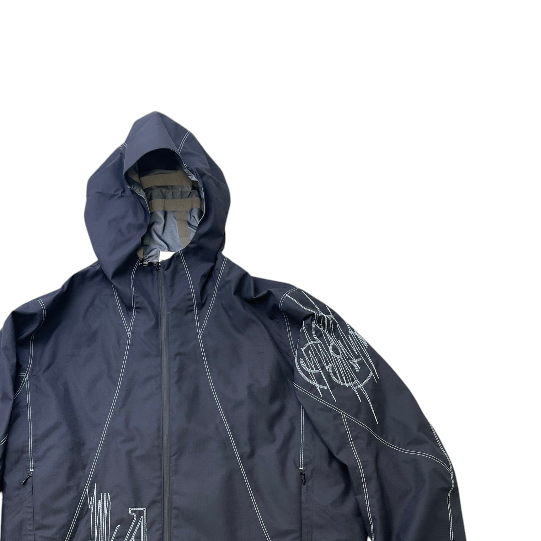 Men's Lv Frequency Technical Hooded Blouson Windbreaker Navy Size IT 52 / XL
