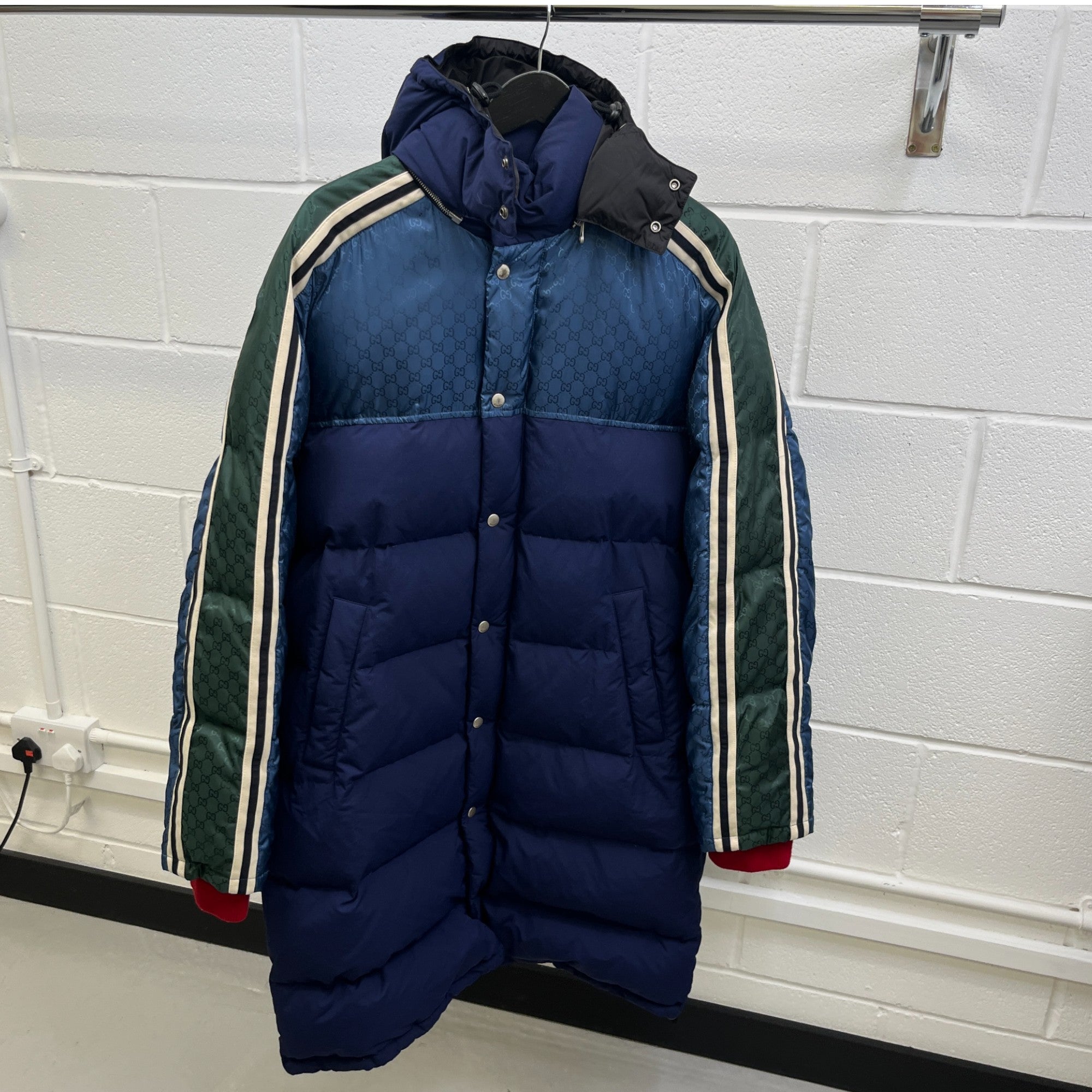 Men's Gg Supreme Down Jacket Navy Size IT 52 / XL