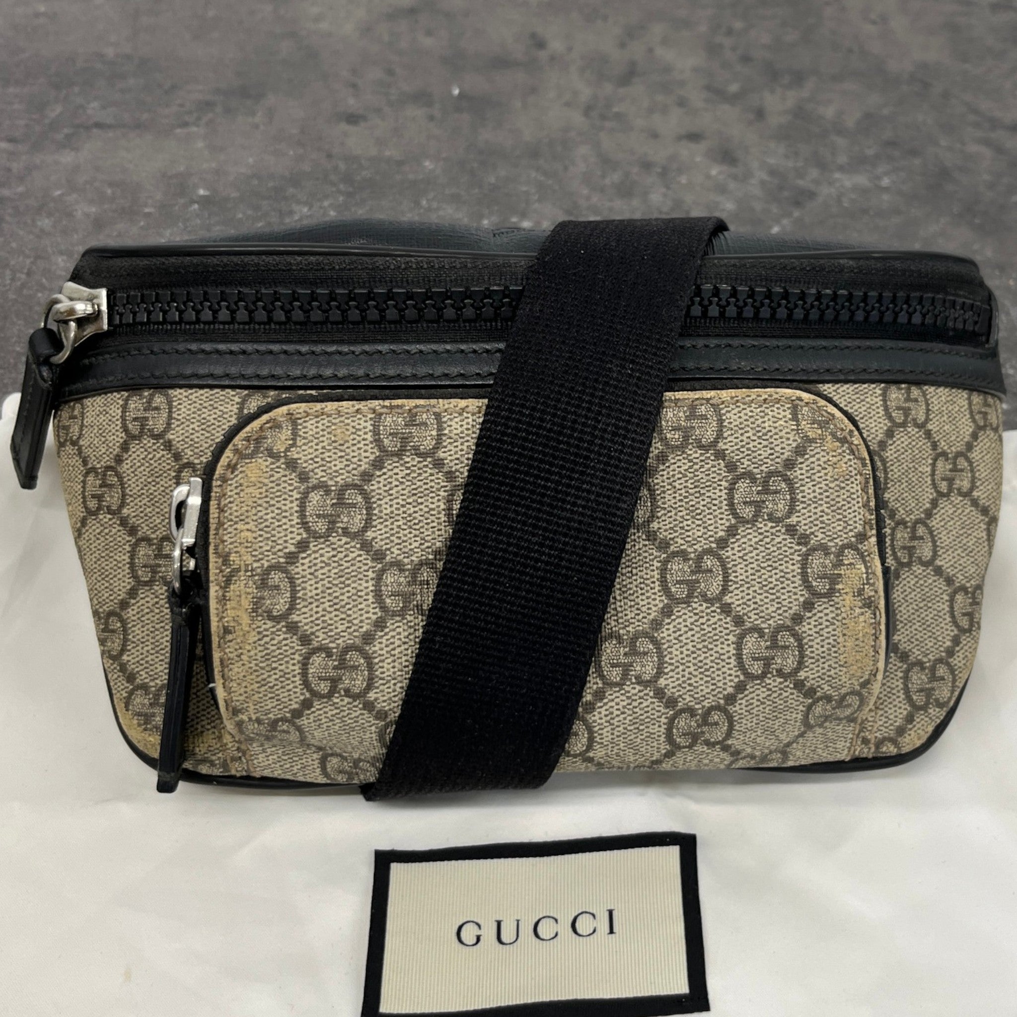 Men's Gg Supreme Belt Bag Black
