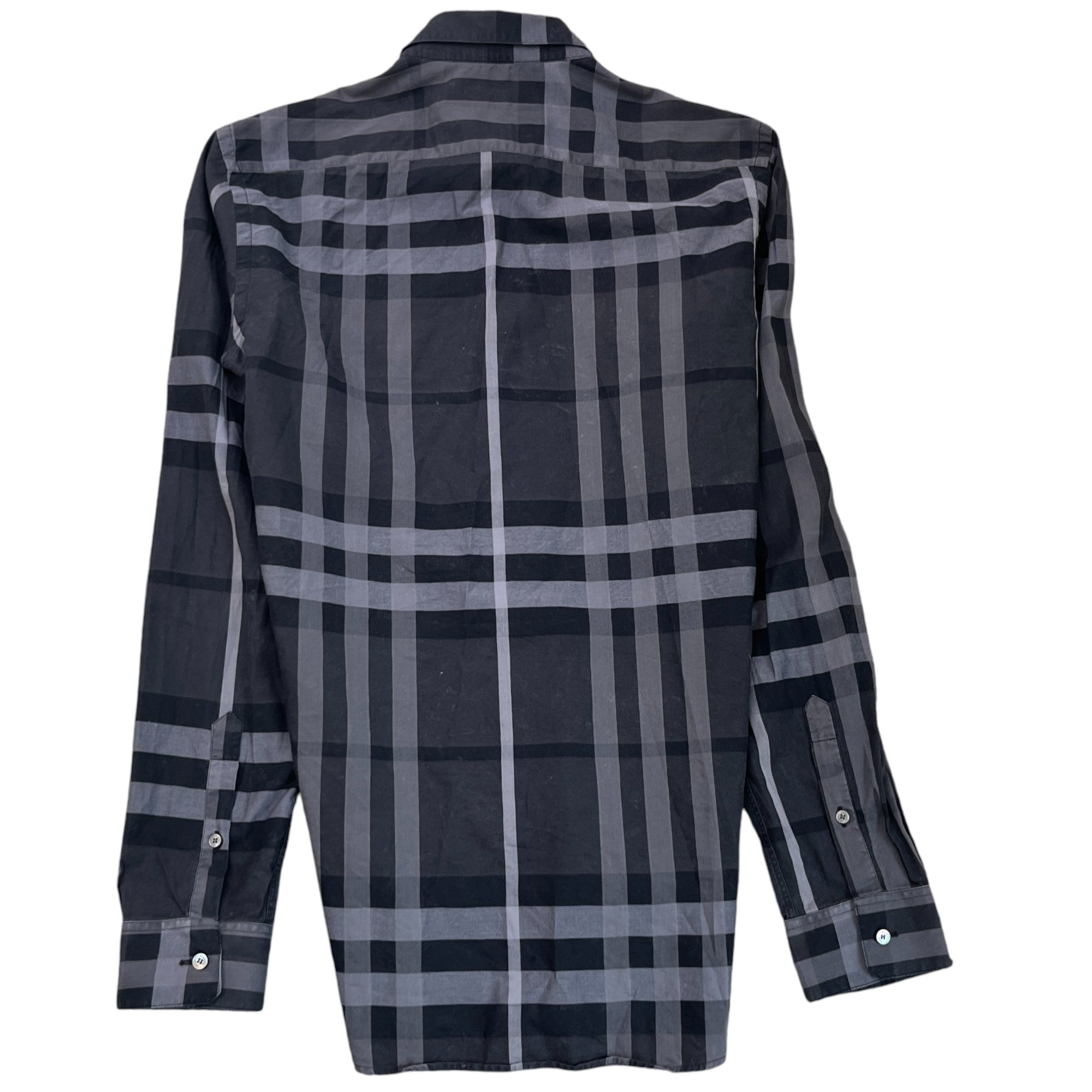 Men's Checkered Long Sleeve Shirt Navy Size S