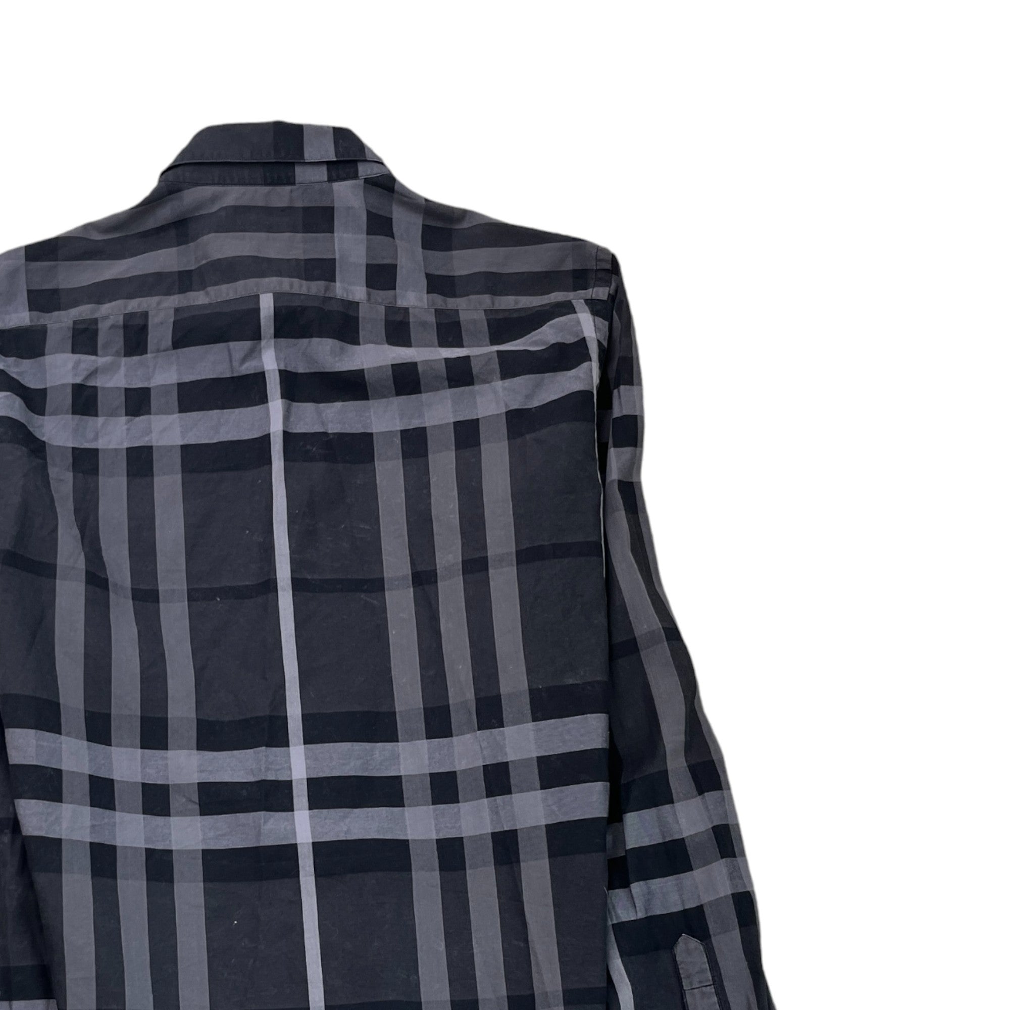 Men's Checkered Long Sleeve Shirt Navy Size S