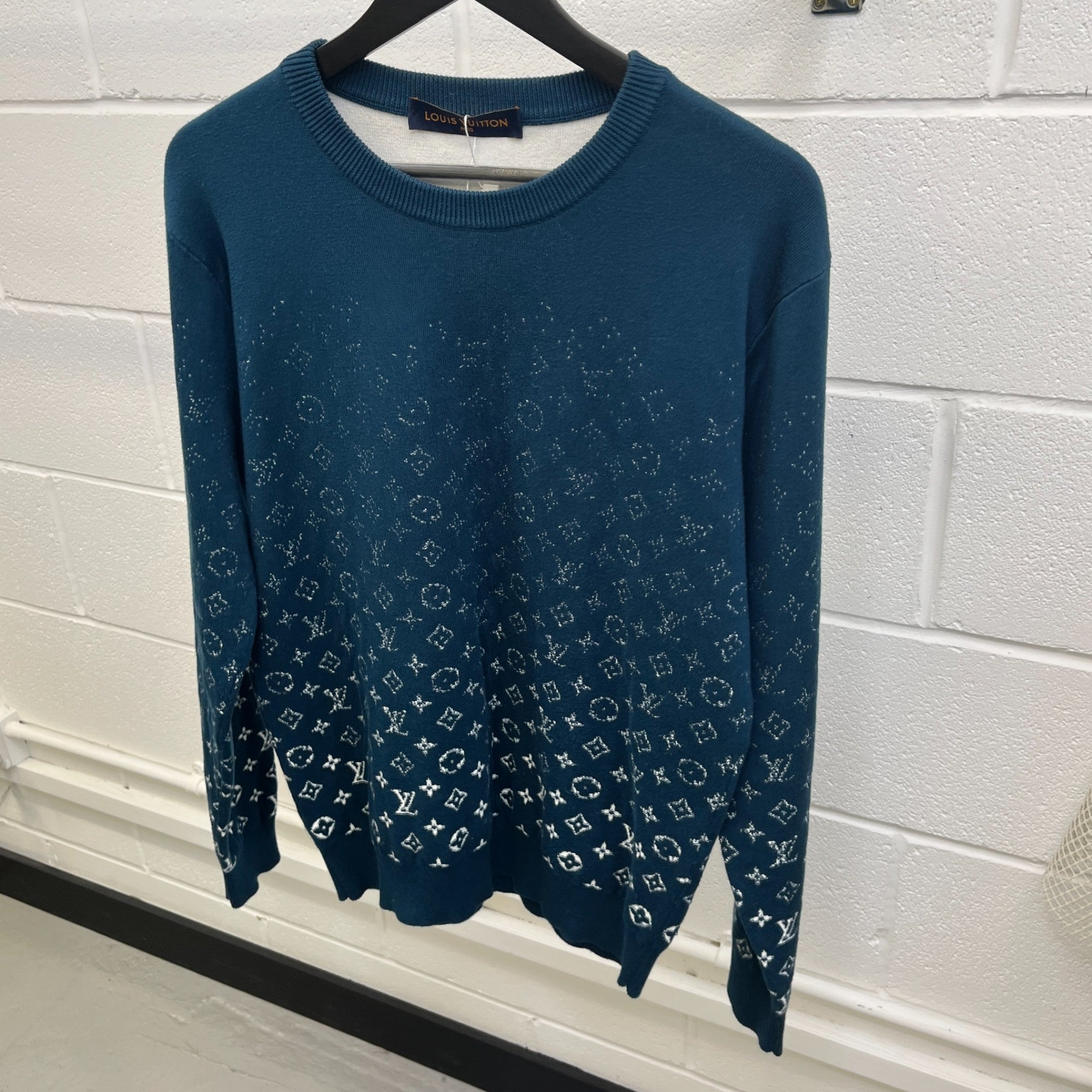Men's Gradient Monogram Jumper Green Size M