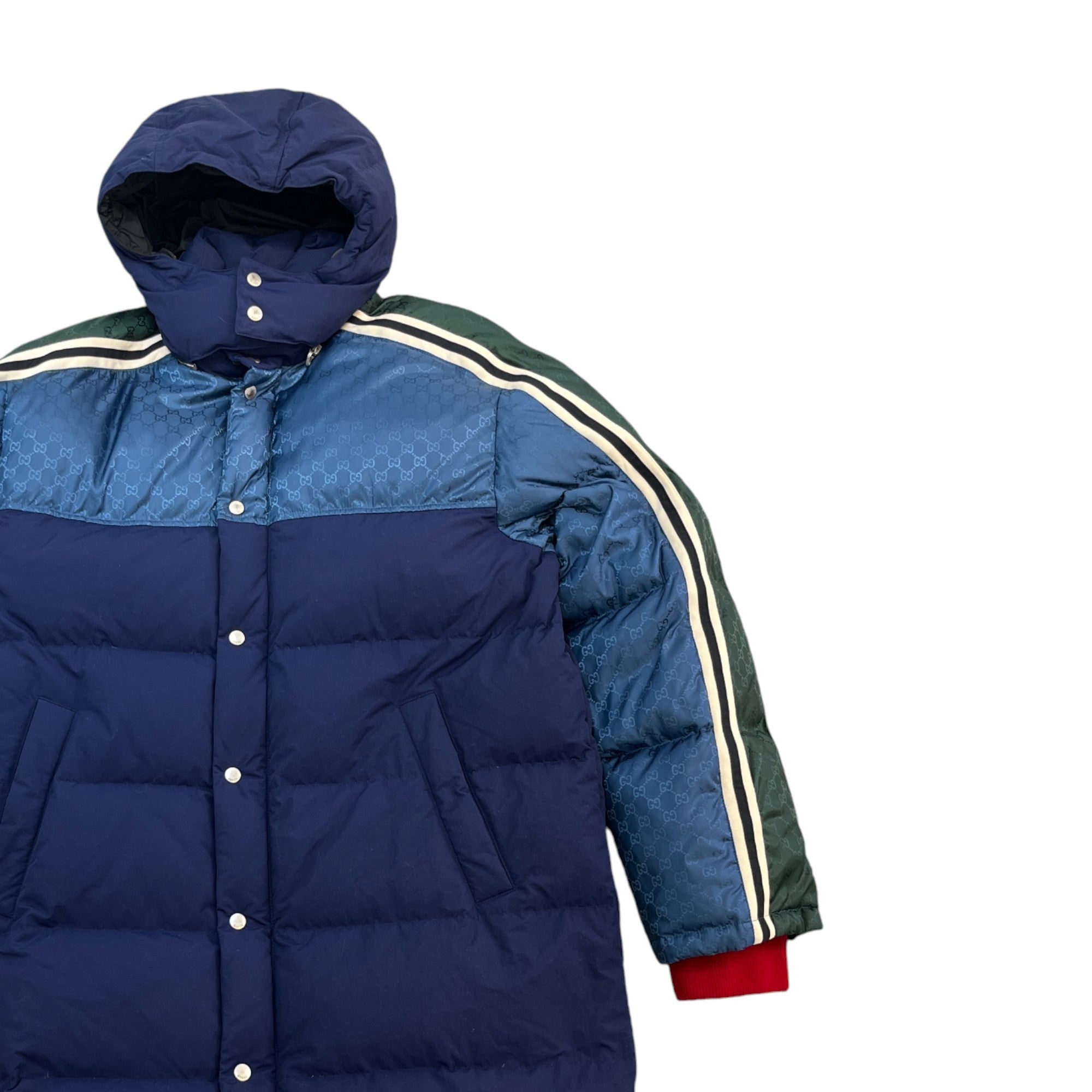 Men's Gg Supreme Down Jacket Navy Size IT 52 / XL