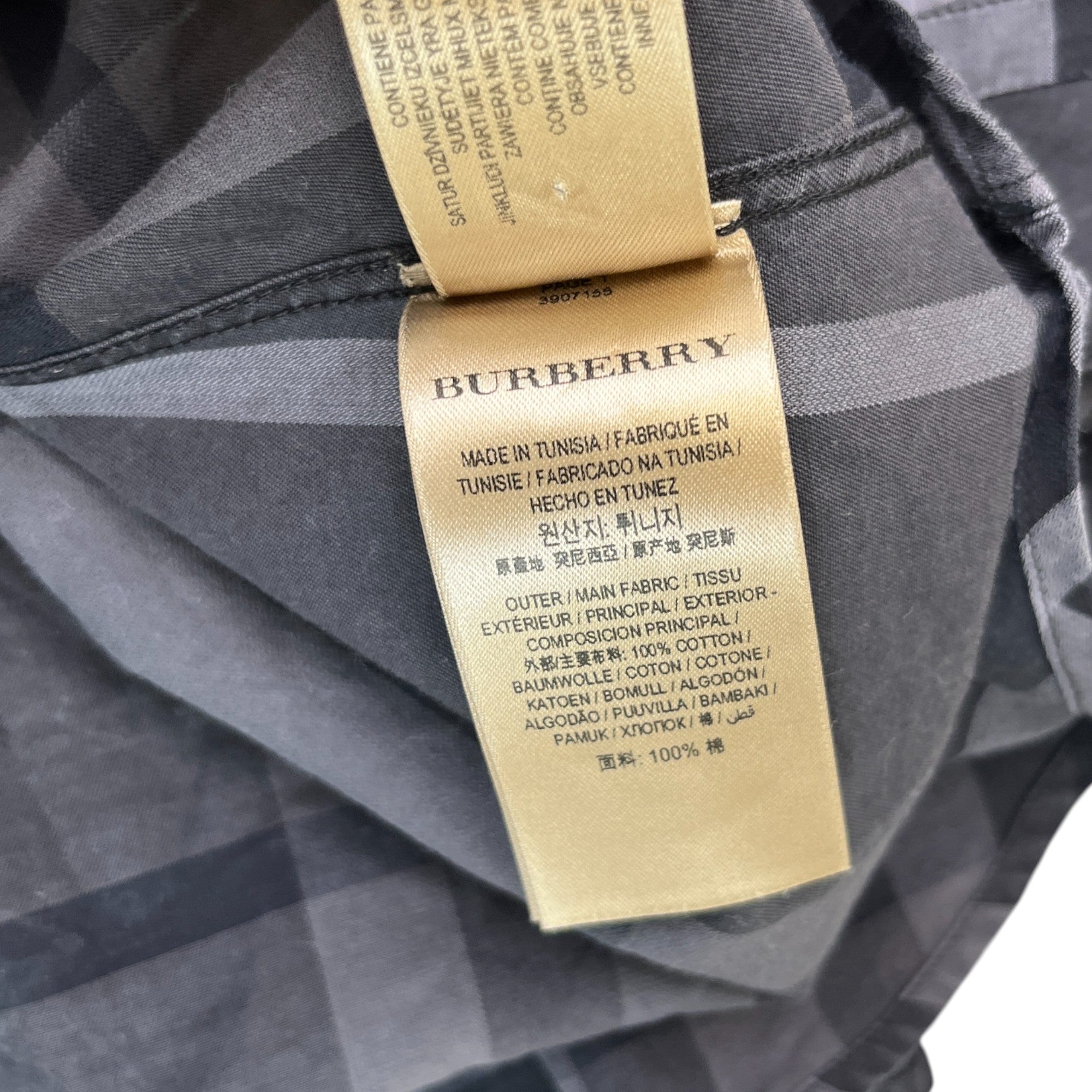 Men's Checkered Long Sleeve Shirt Navy Size S