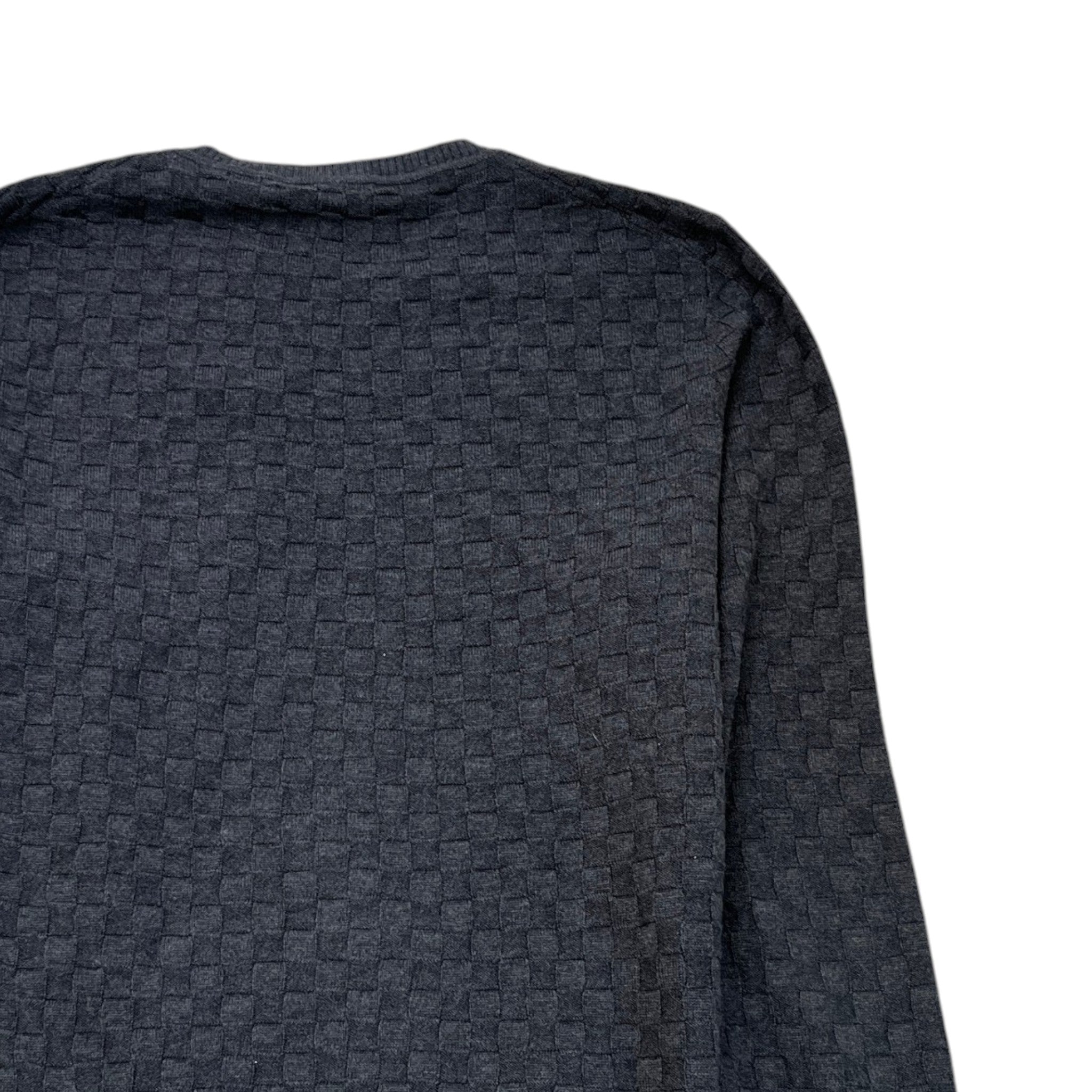 Men's Damier Signature Crewneck Jumper Grey Size M