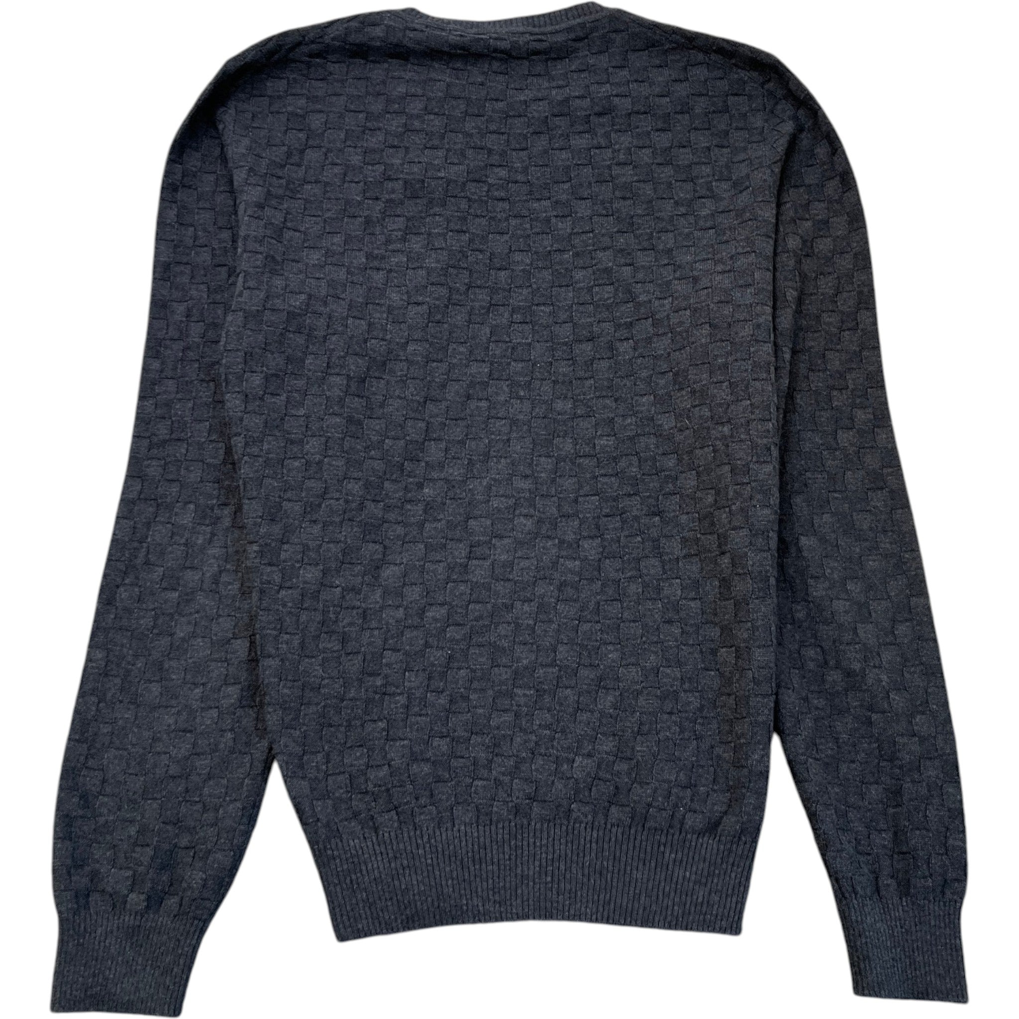 Men's Damier Signature Crewneck Jumper Grey Size M