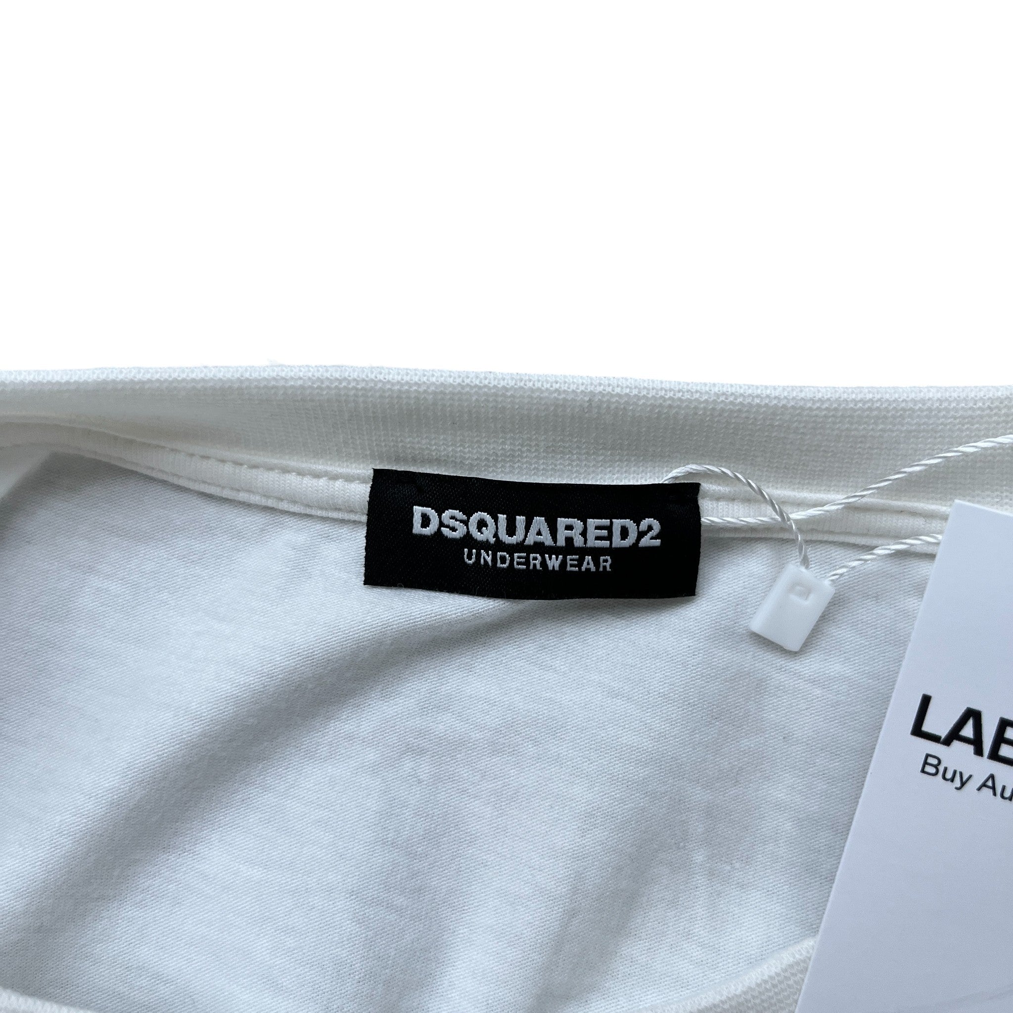 Men's Logo Print Cuffs T-Shirt White Size M