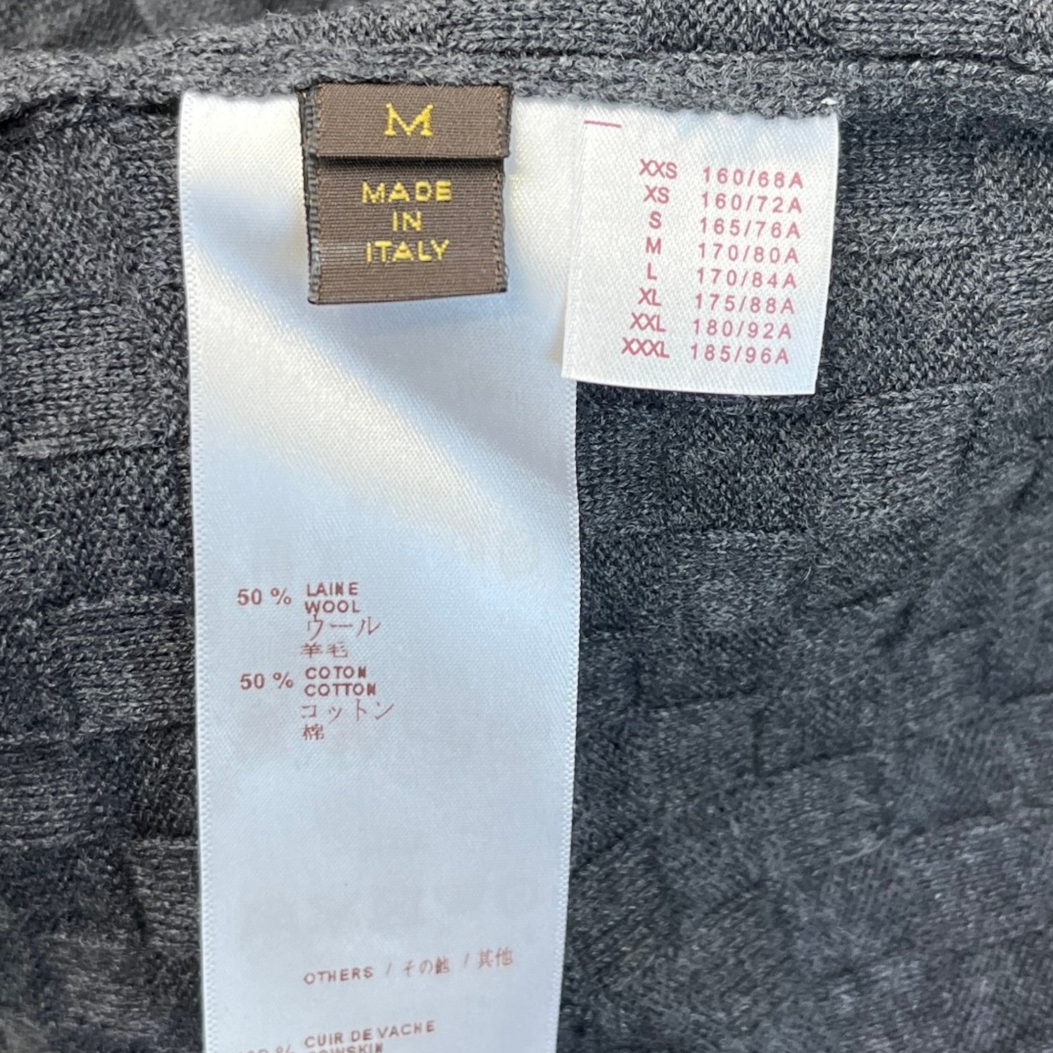 Men's Damier Signature Crewneck Jumper Grey Size M