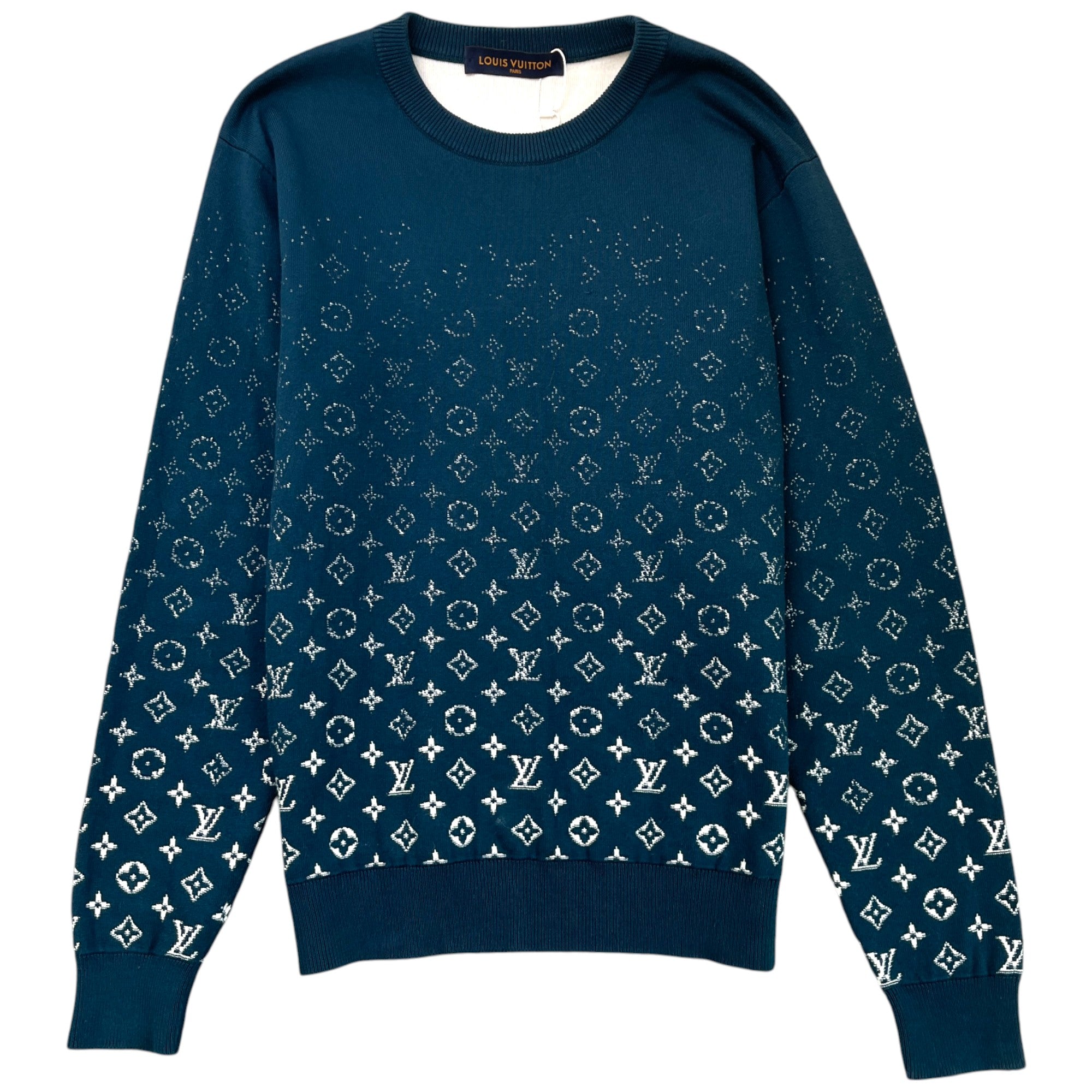 Men's Gradient Monogram Jumper Green Size M