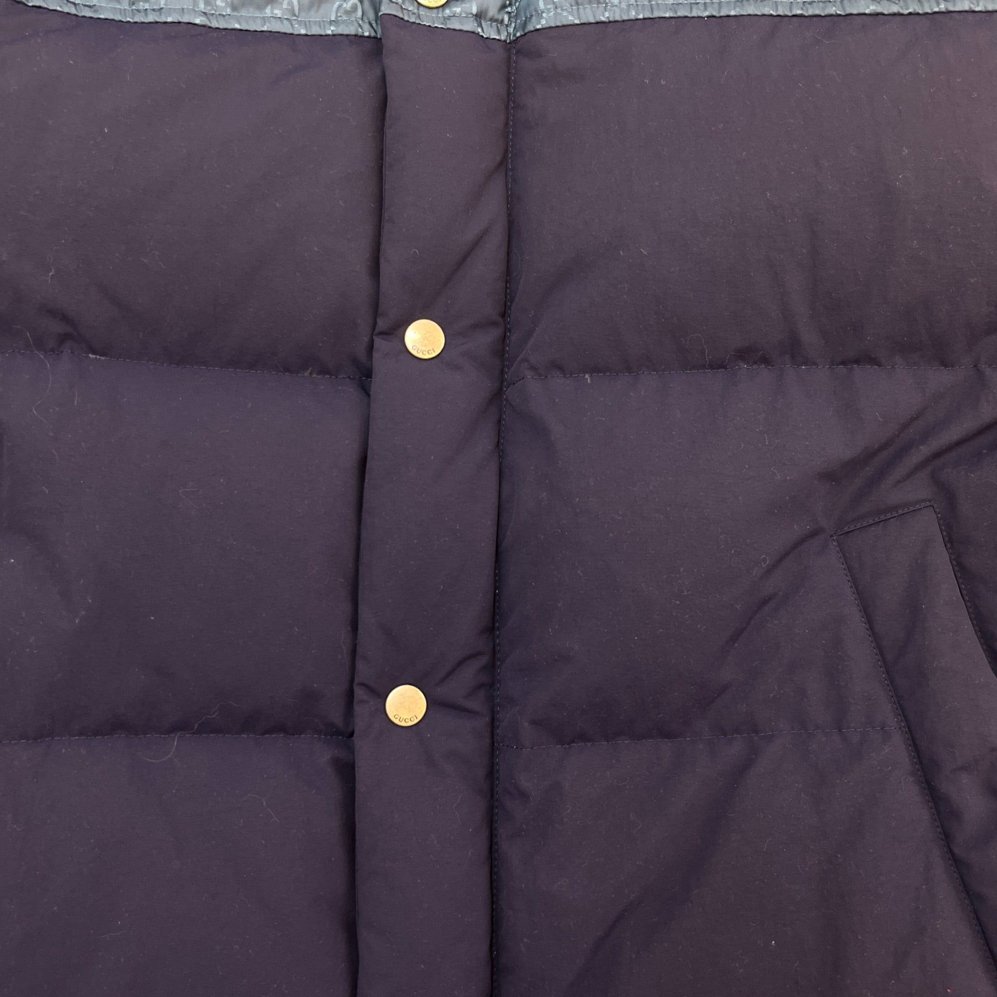 Men's Gg Supreme Down Jacket Navy Size IT 52 / XL