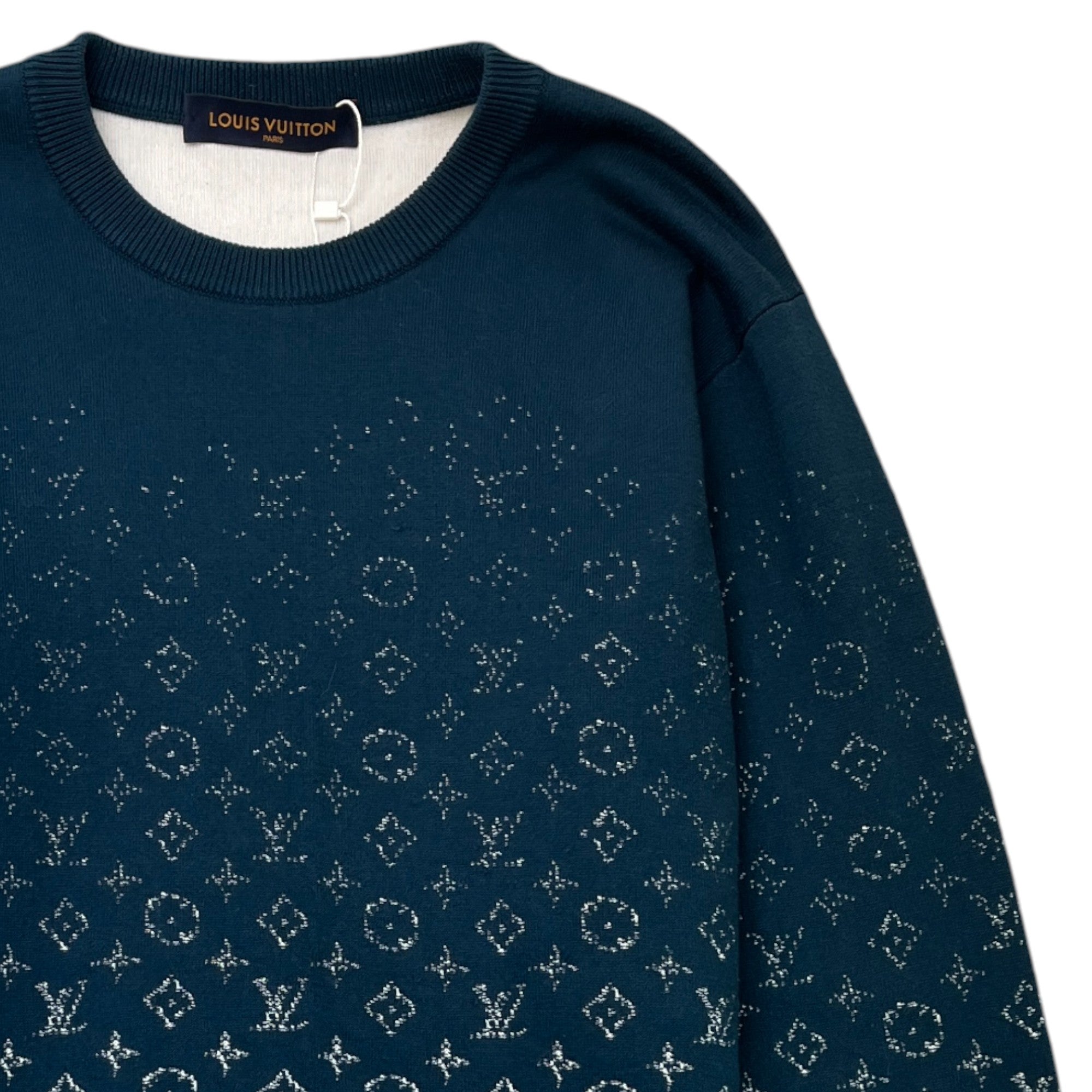 Men's Gradient Monogram Jumper Green Size M