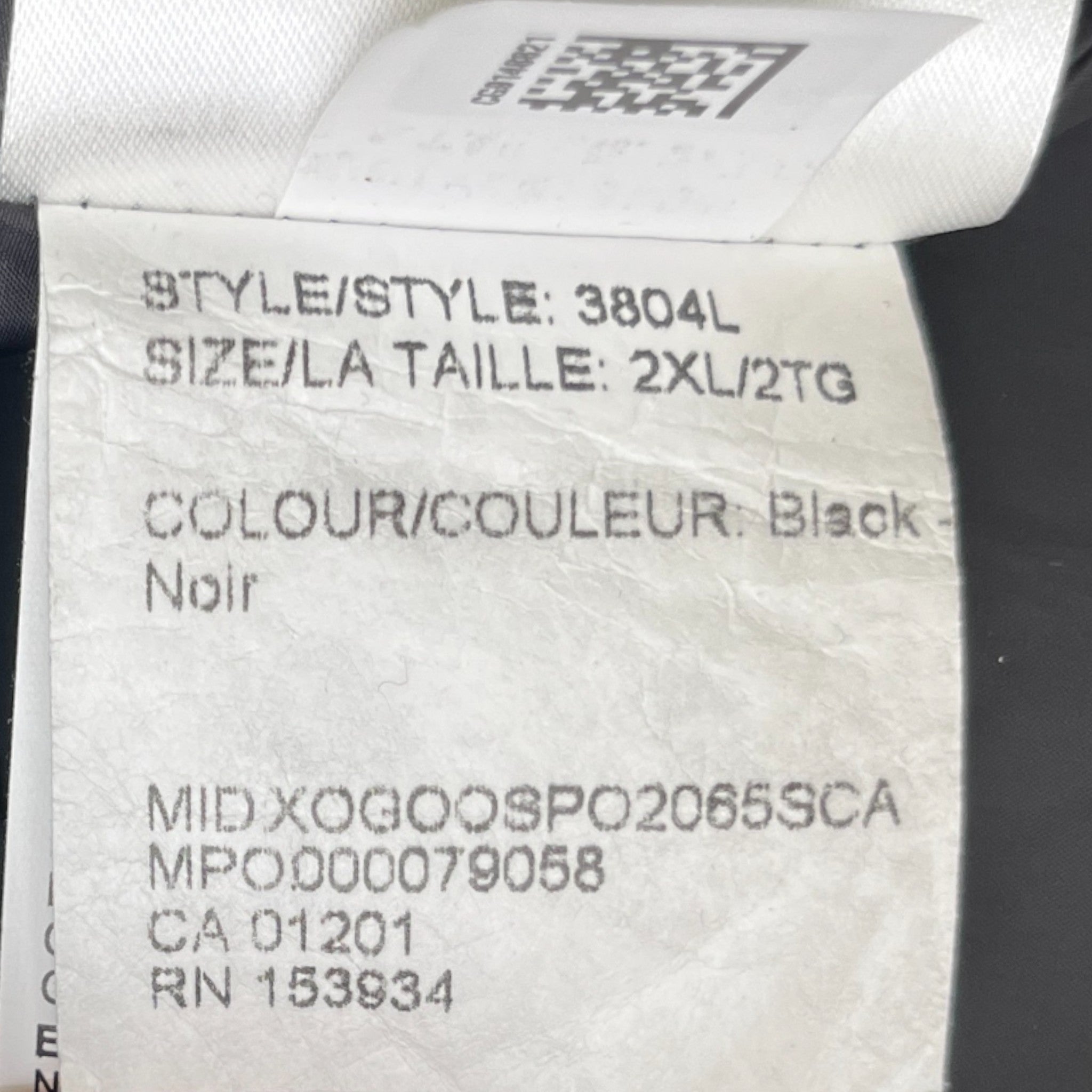 Women's Chelsea Parka Down Jacket Black Size XXL