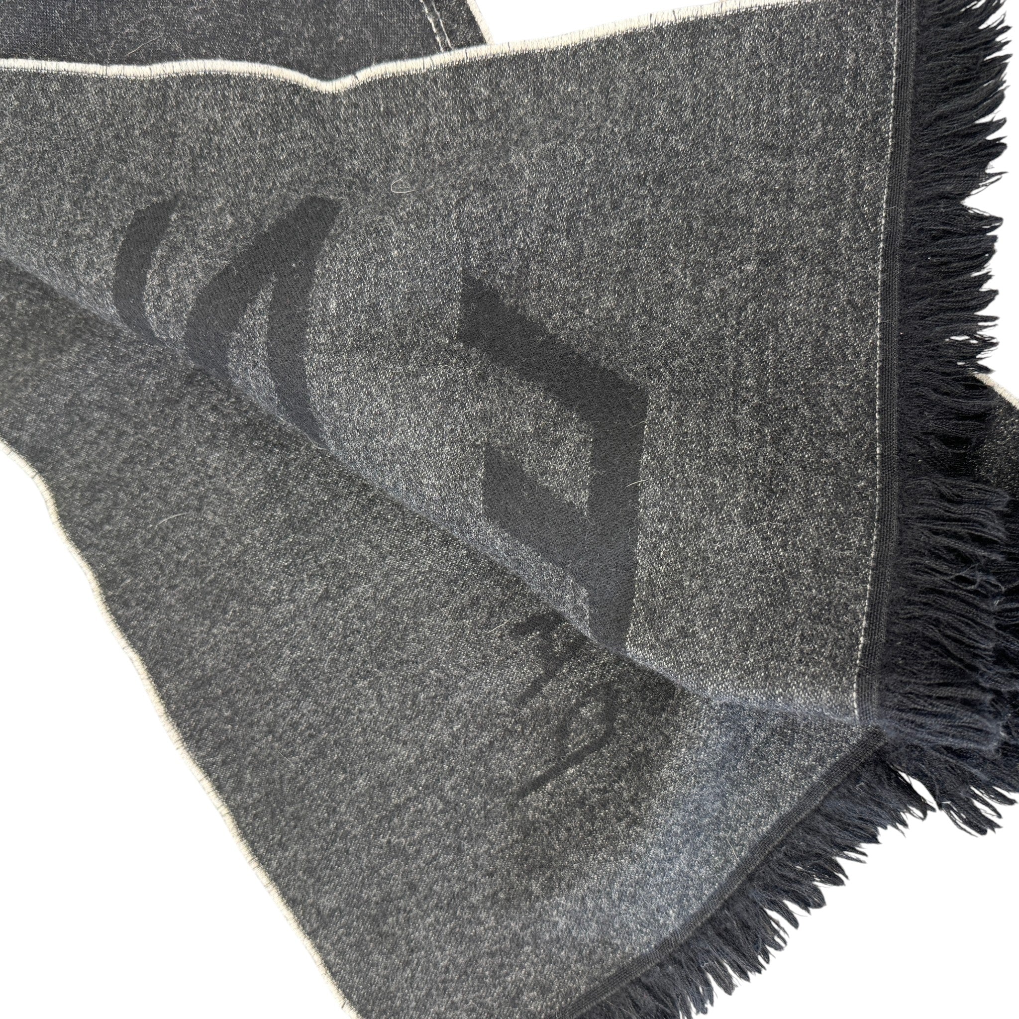 Men's Wool Logo Scarf Black