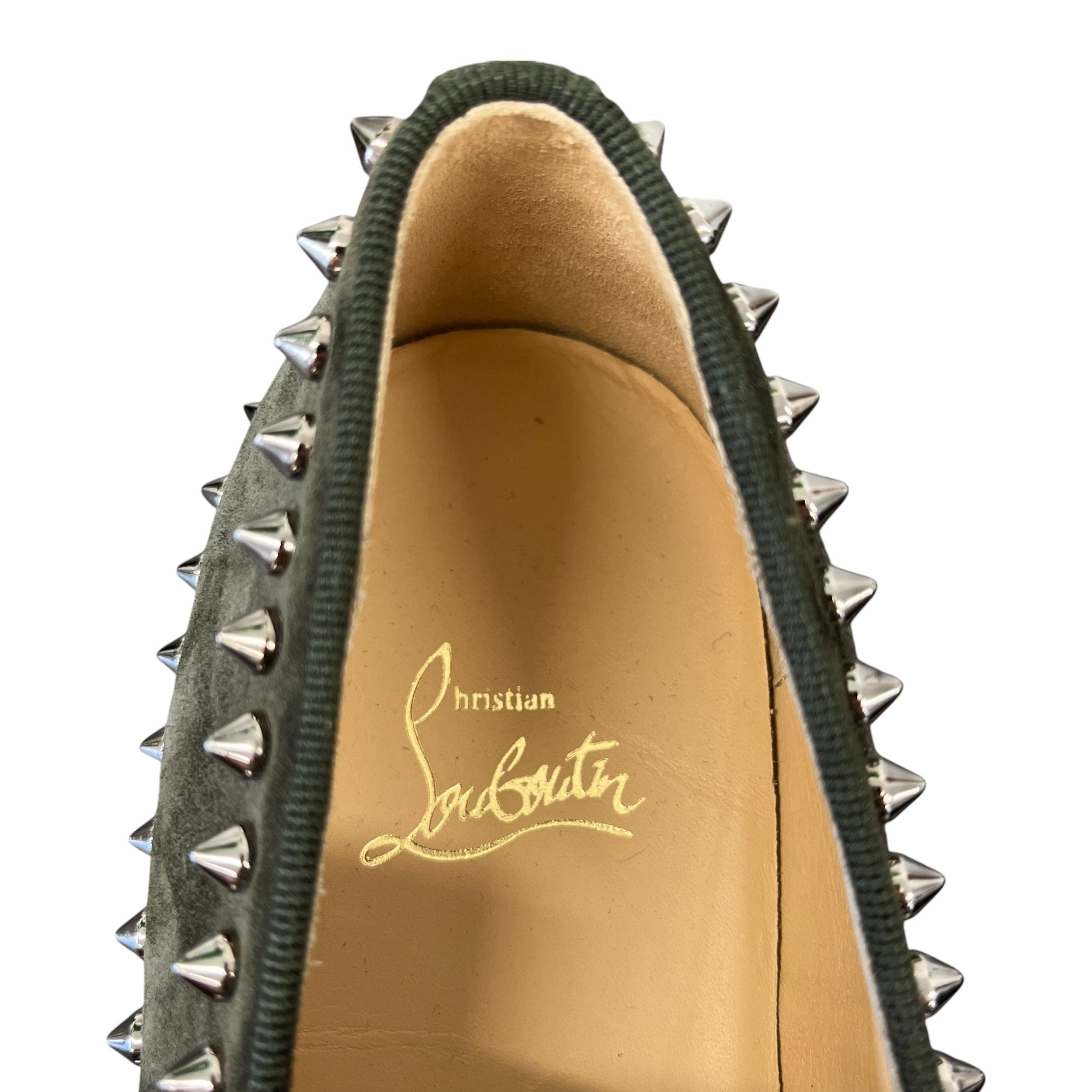 Men's Pik Boat Studded Suede Loafers Khaki Size EU 39.5 / UK 5.5