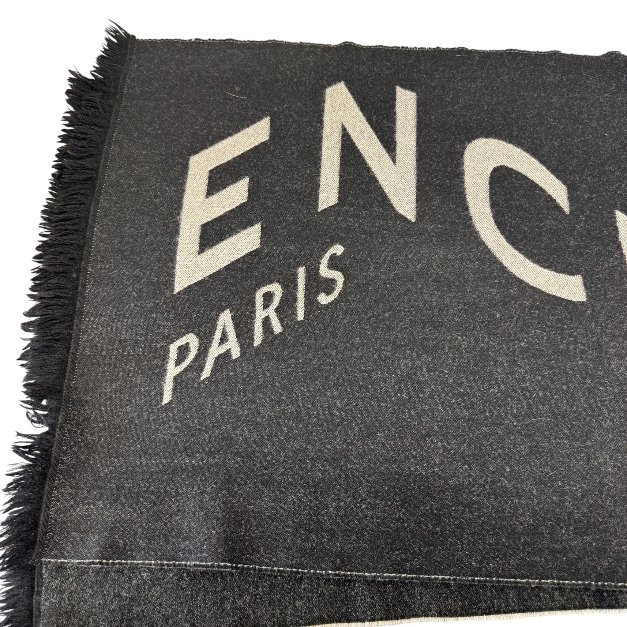 Men's Wool Logo Scarf Black