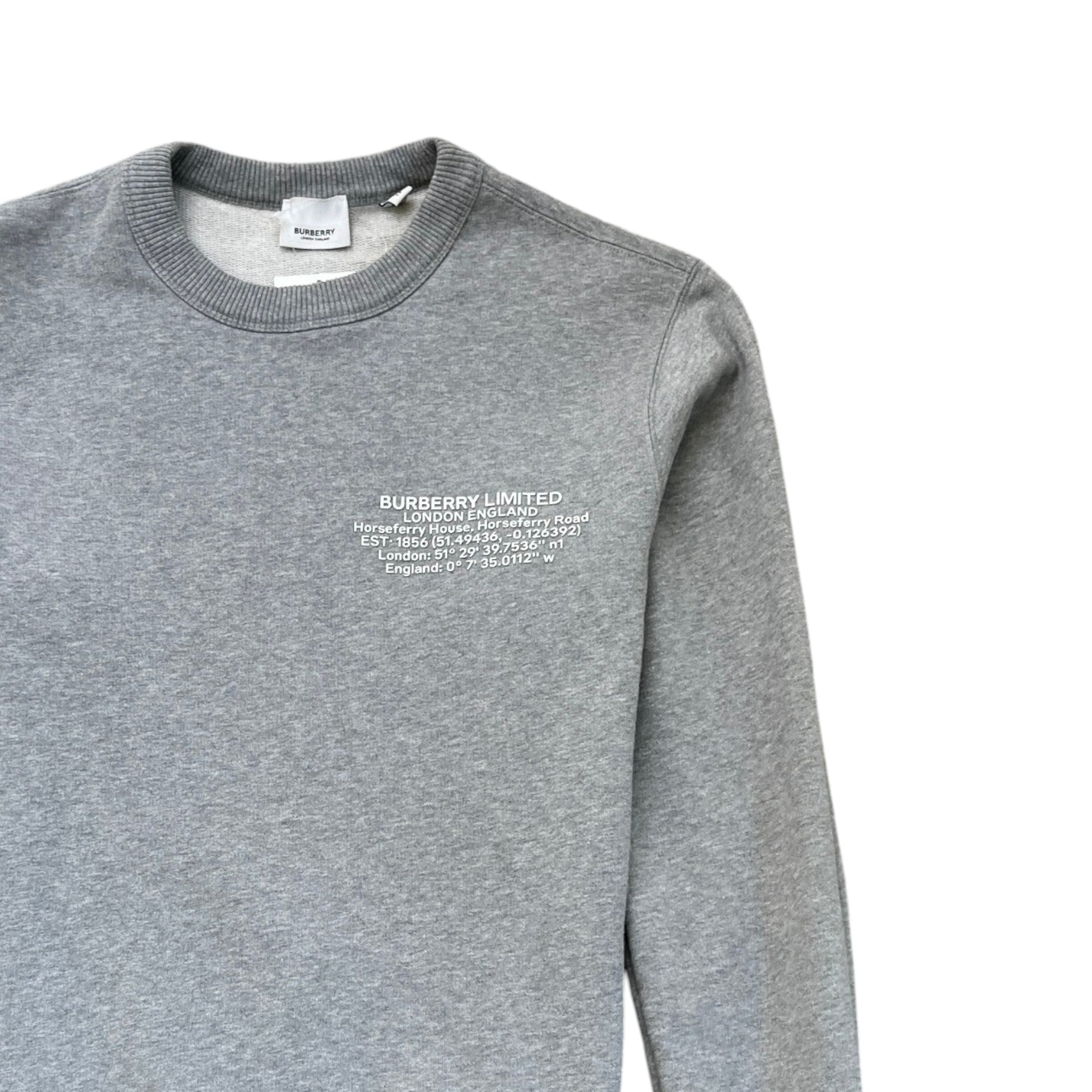 Men's Location Print Sweatshirt Grey Size XS