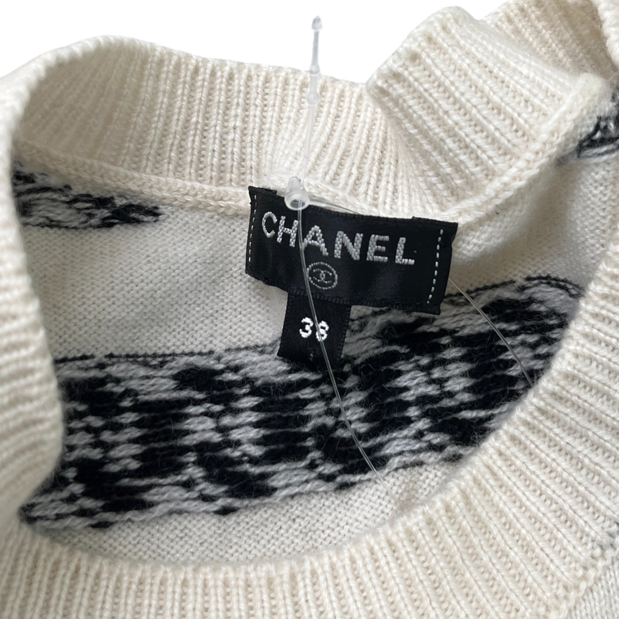 Women's Chain Link Cashmere Top Cream Size XS