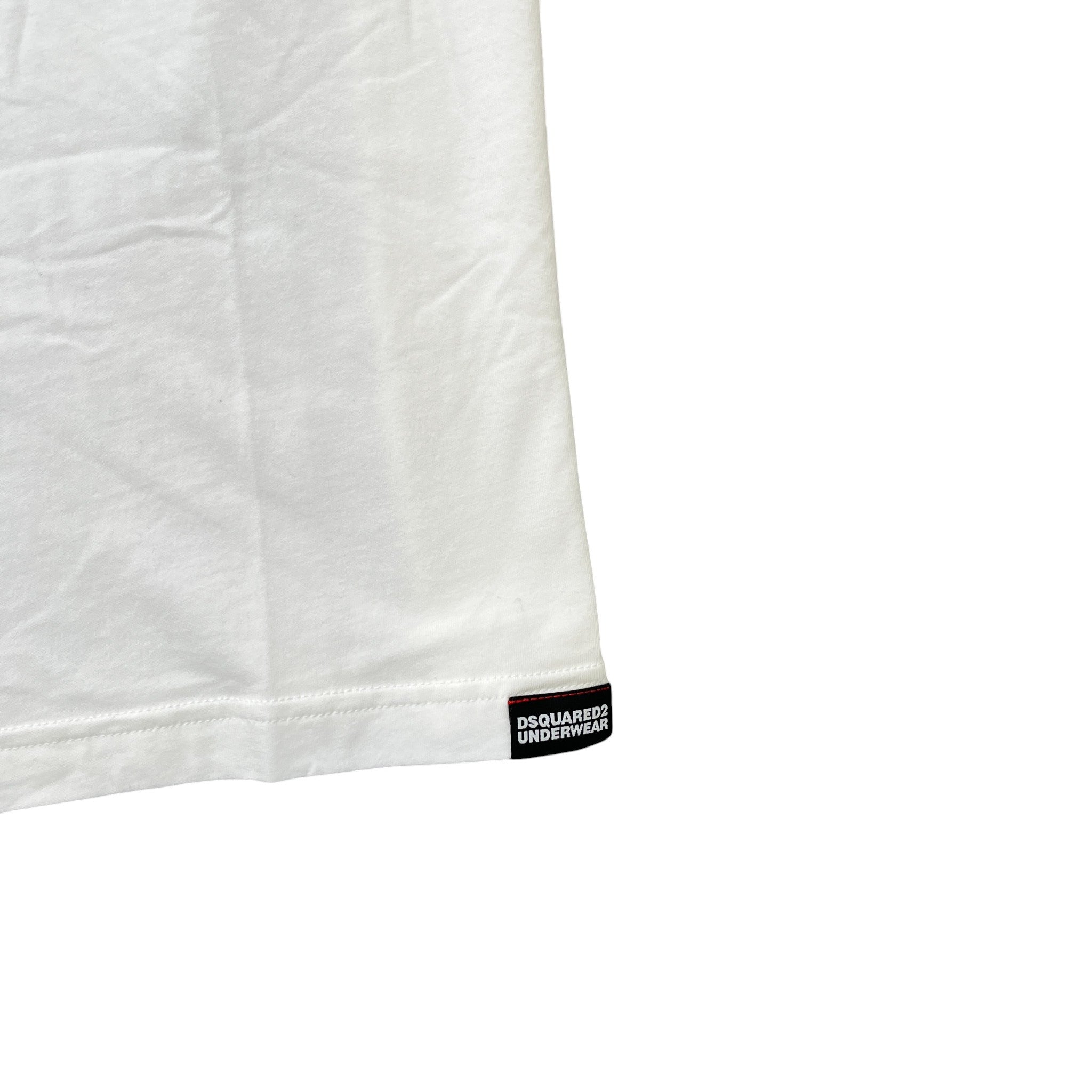 Men's Logo Print Cuffs T-Shirt White Size M