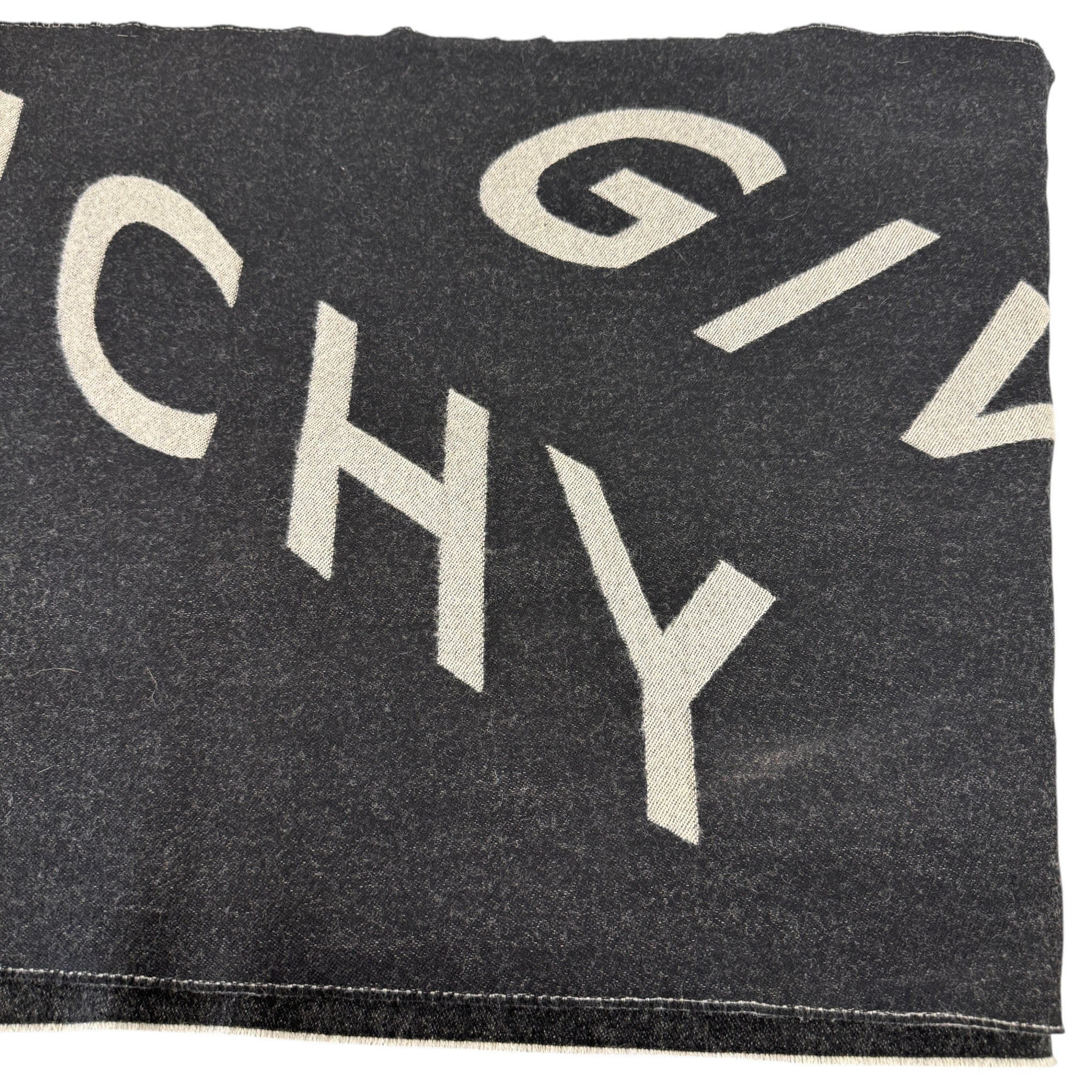 Men's Wool Logo Scarf Black