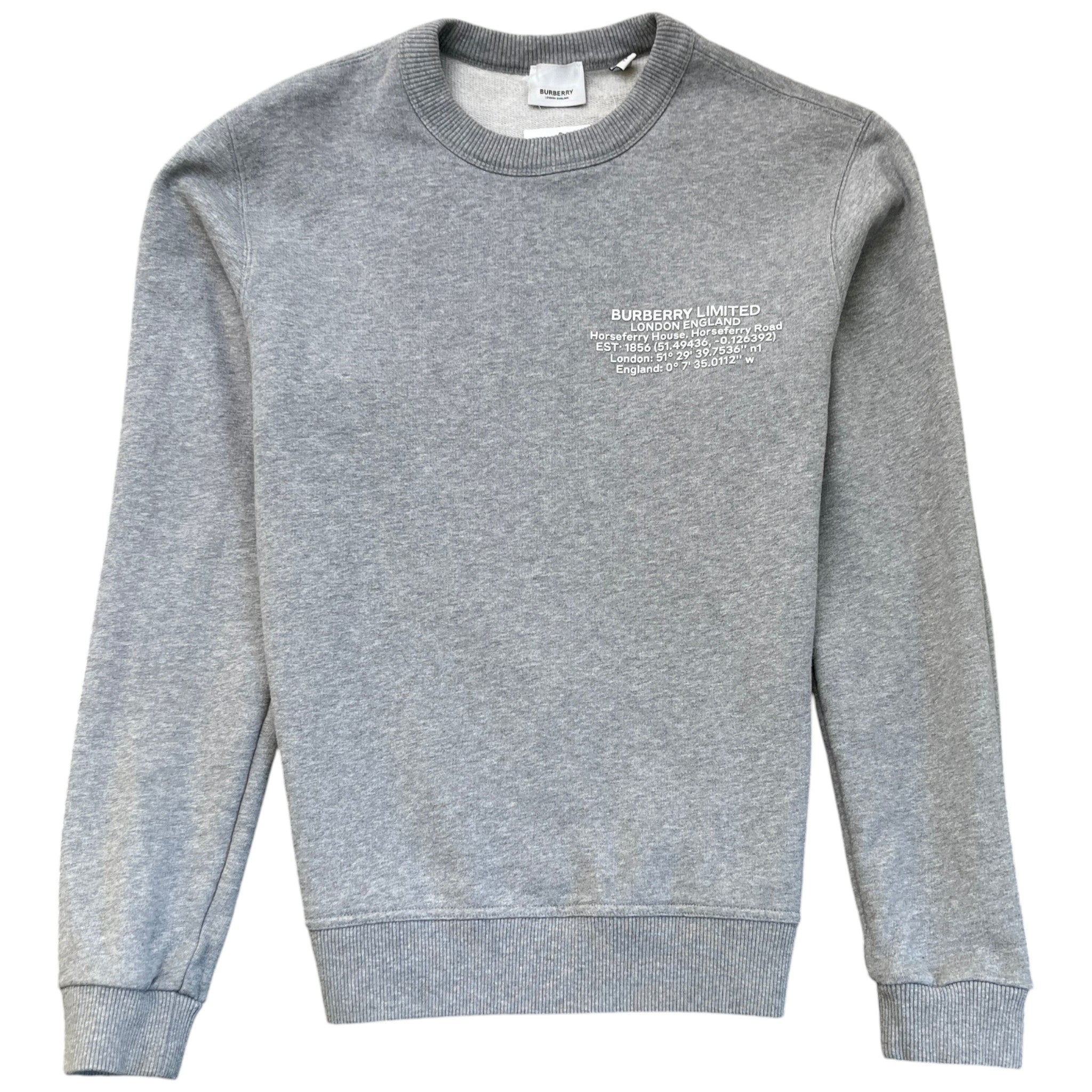 Men's Location Print Sweatshirt Grey Size XS