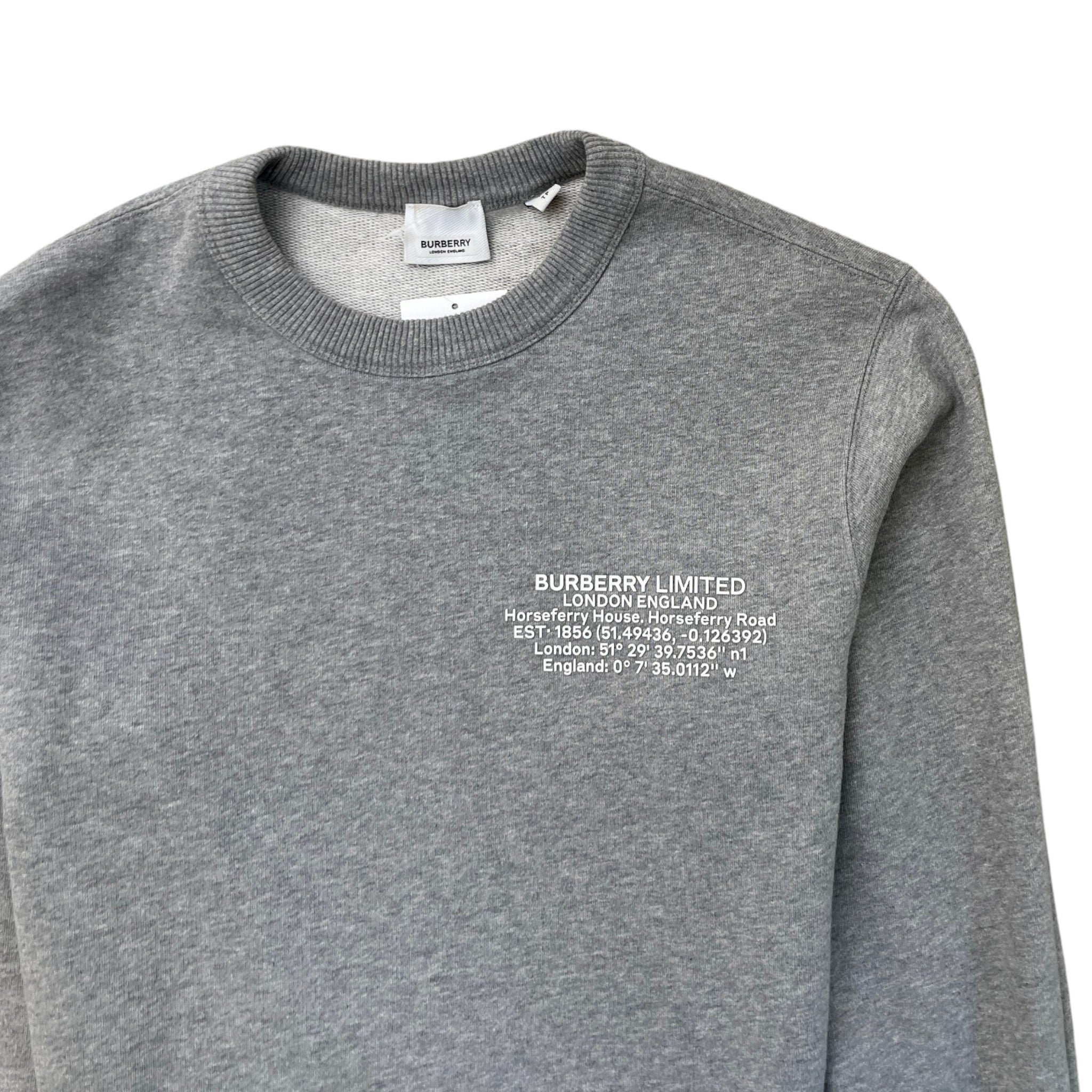 Men's Location Print Sweatshirt Grey Size XS