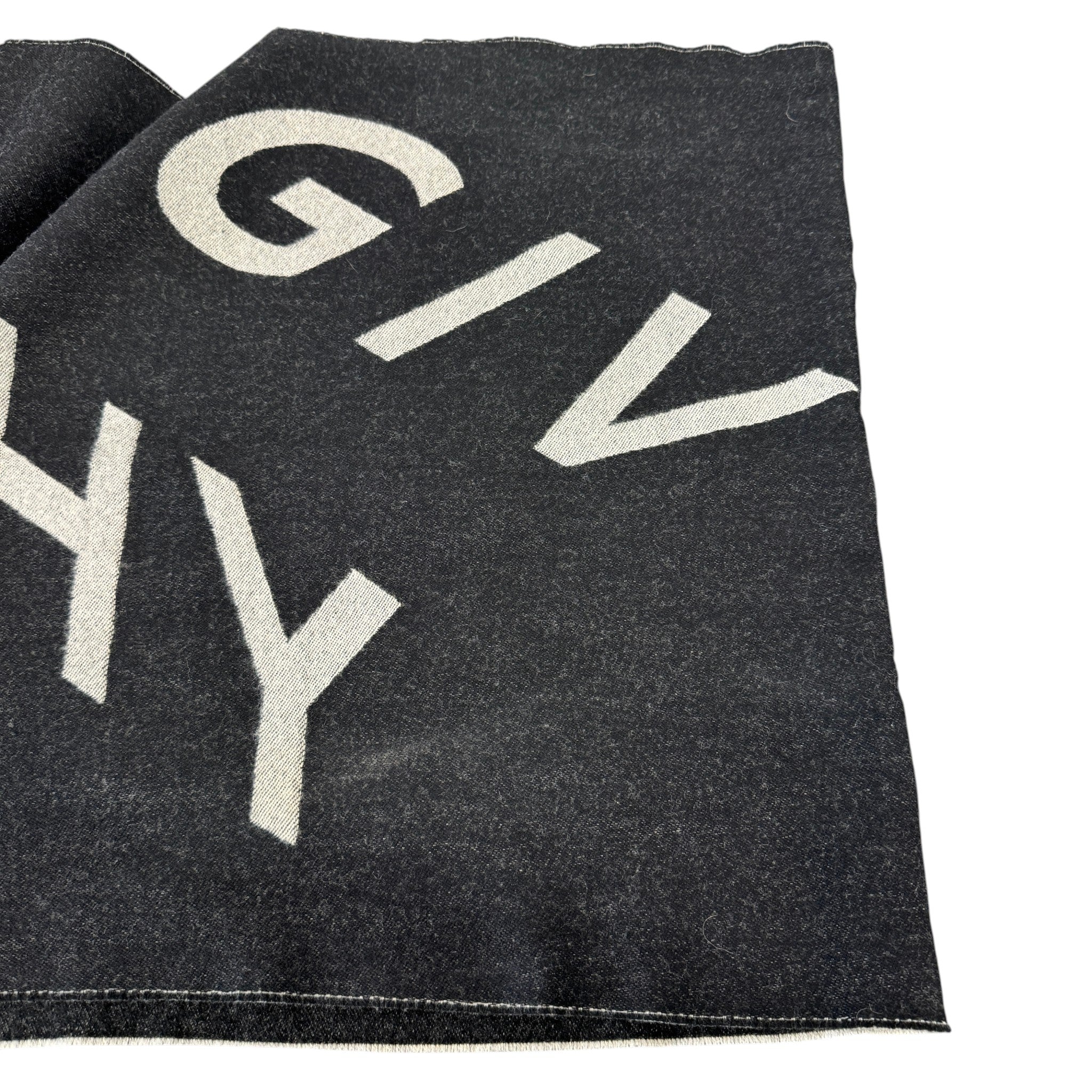 Men's Wool Logo Scarf Black