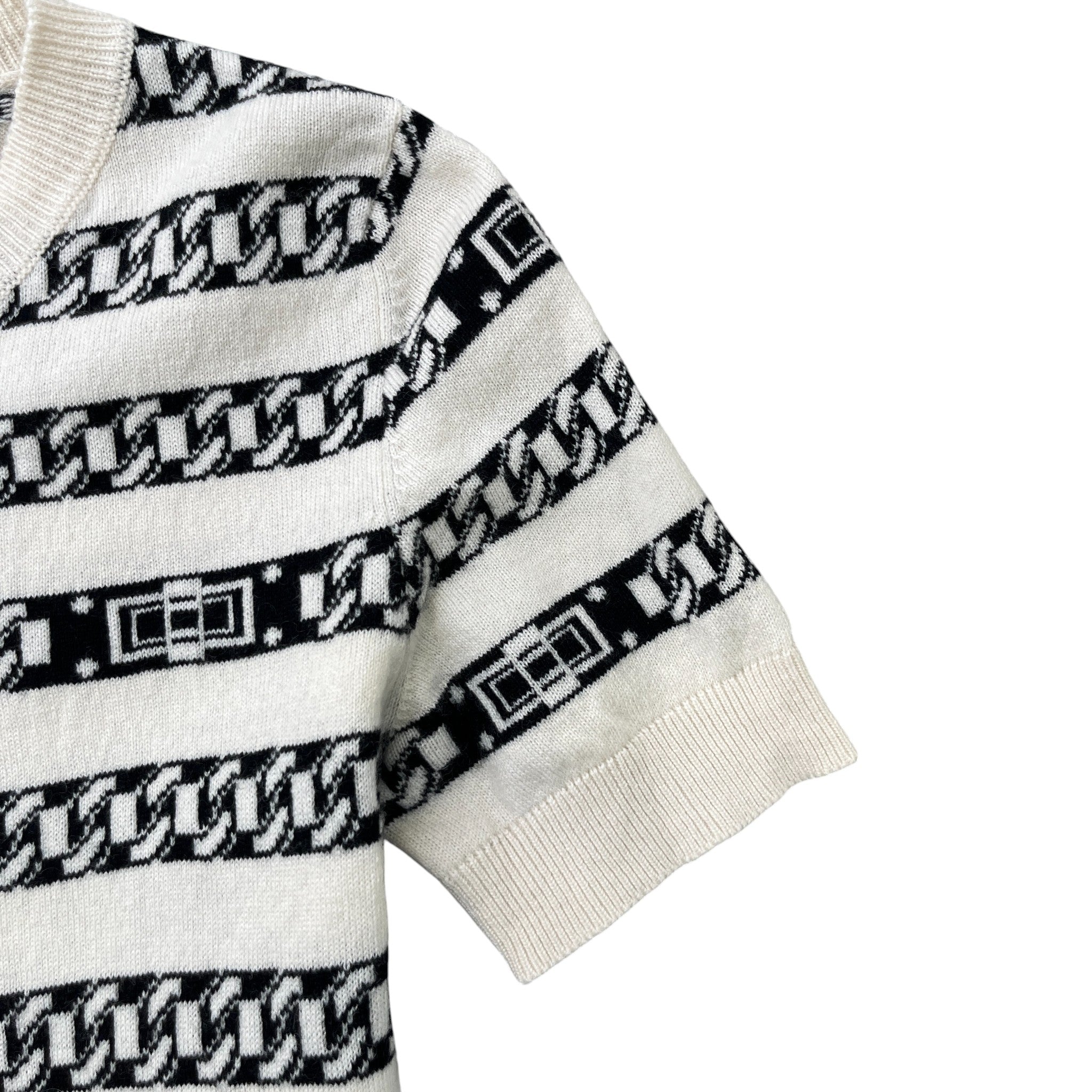 Women's Chain Link Cashmere Top Cream Size XS