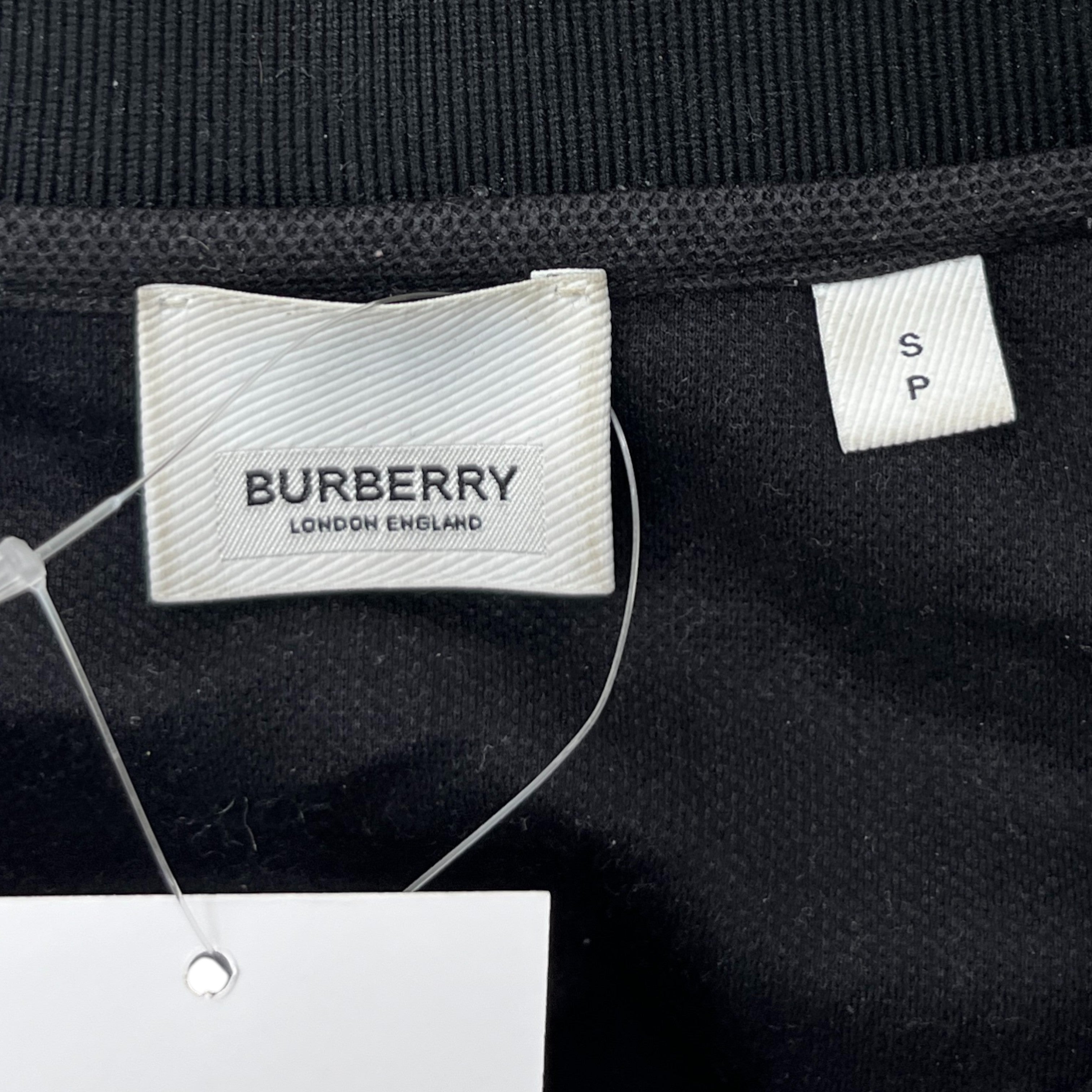 Men's Embroidered Logo Polo Shirt Black Size S