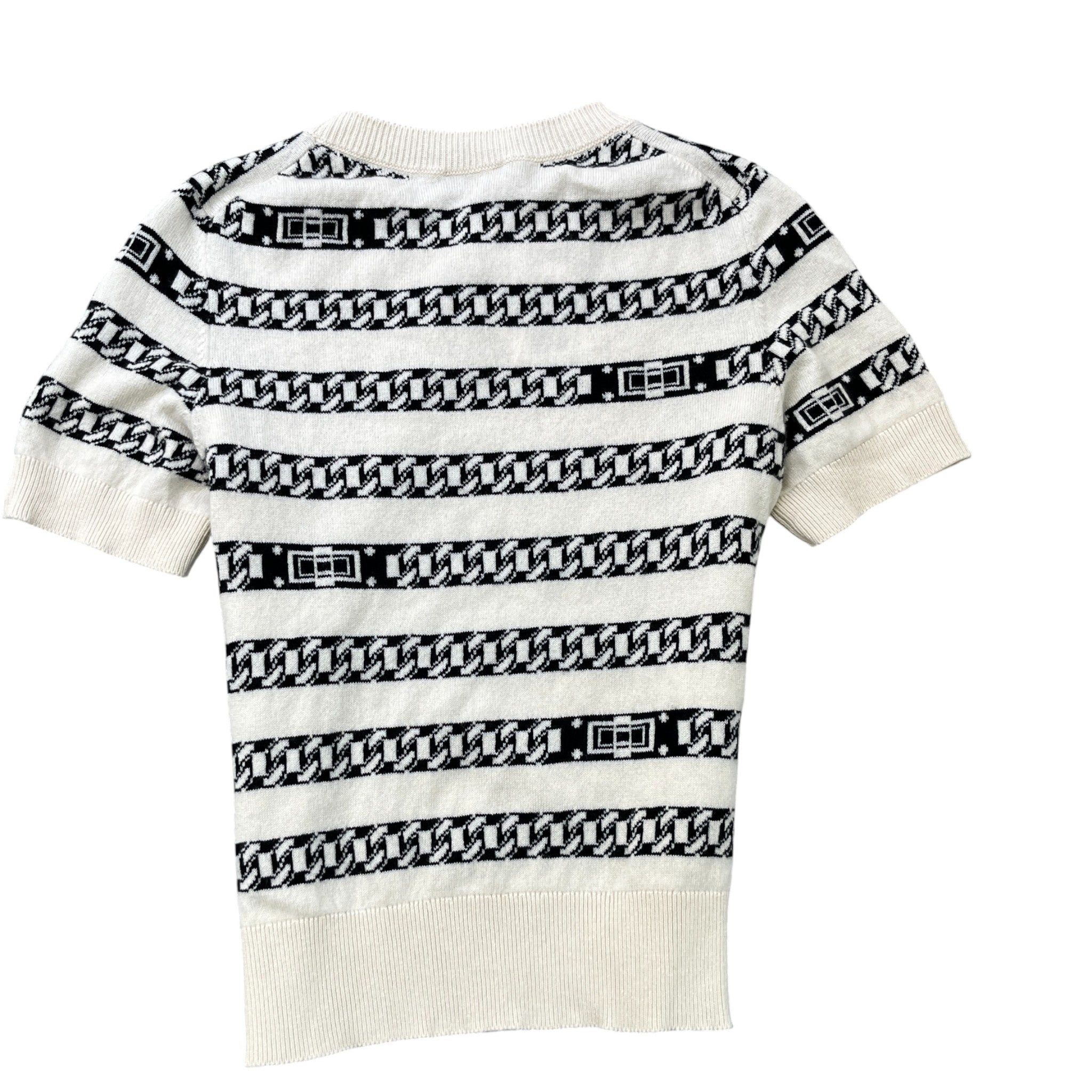 Women's Chain Link Cashmere Top Cream Size XS