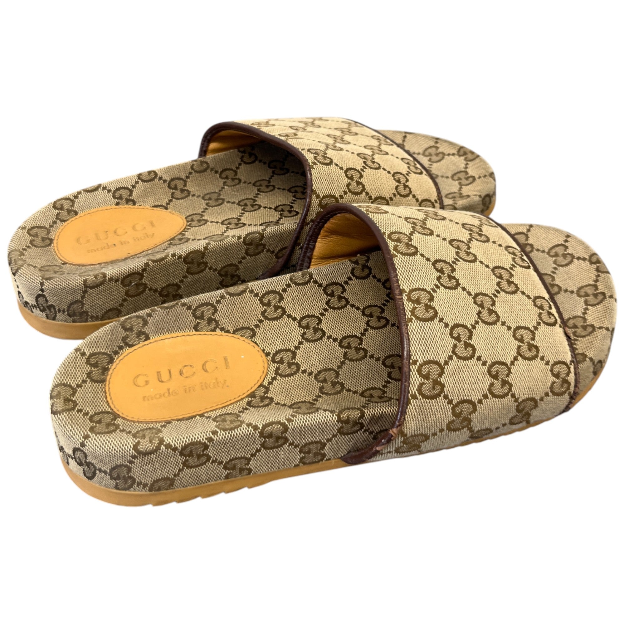 Women's Gg Supreme Monogram Slides Beige Size EU 41 / UK 8