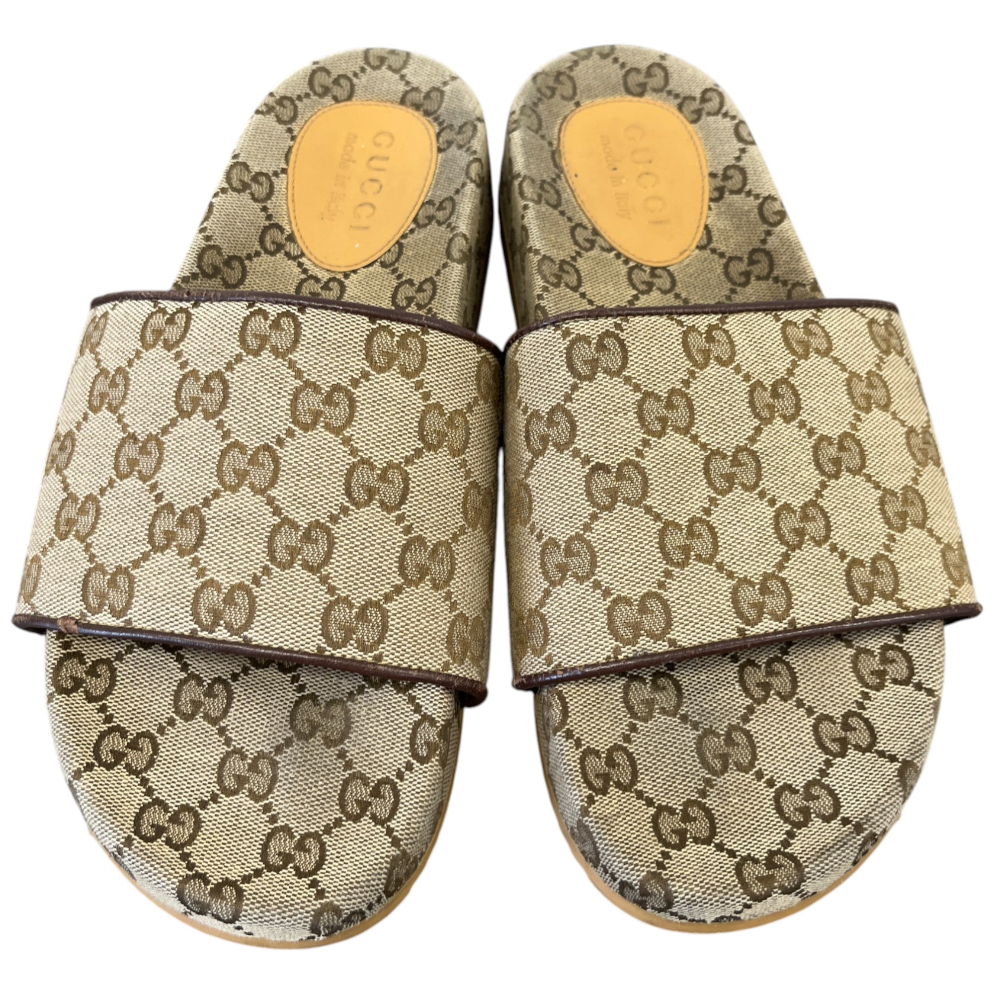 Women's Gg Supreme Monogram Slides Beige Size EU 41 / UK 8