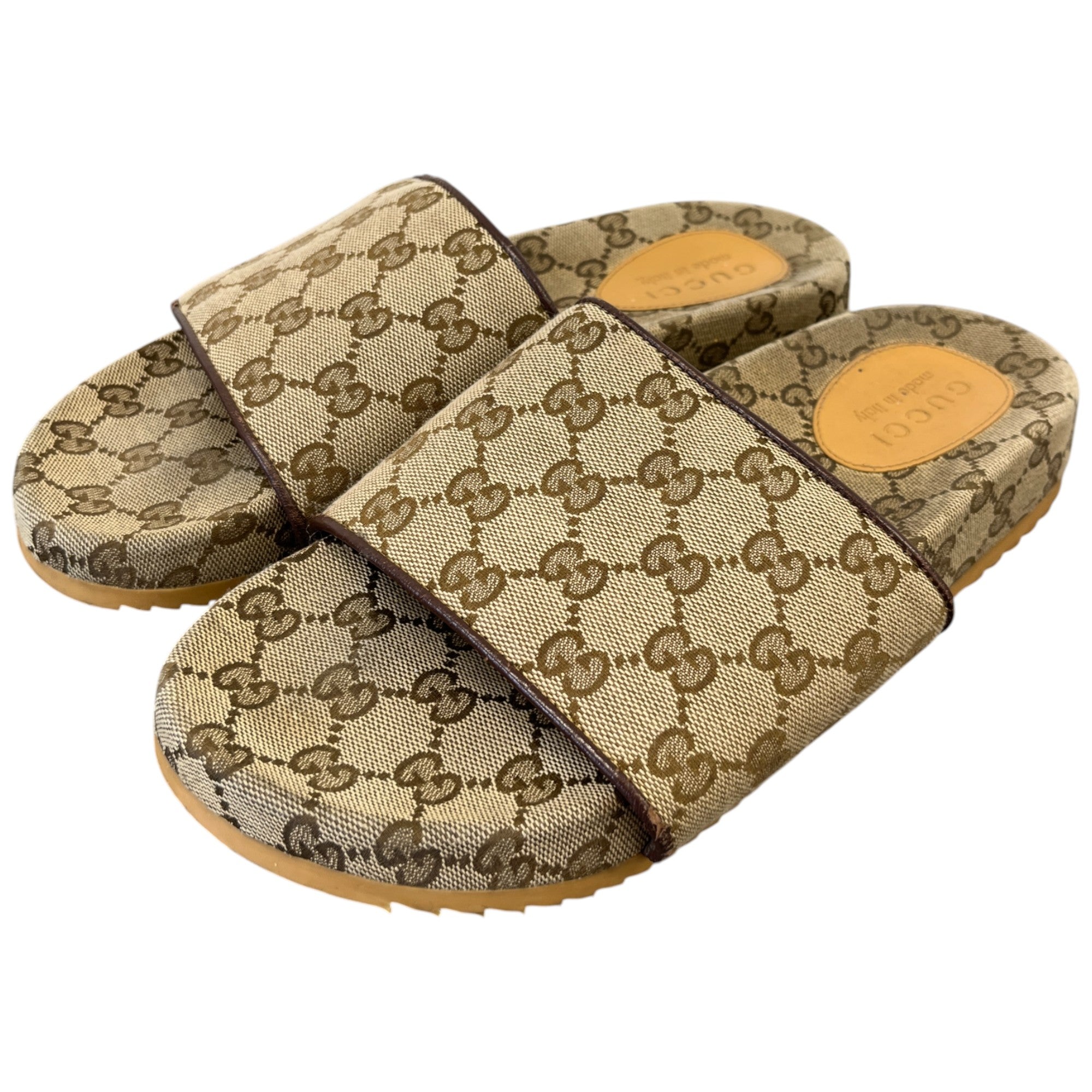 Women's Gg Supreme Monogram Slides Beige Size EU 41 / UK 8