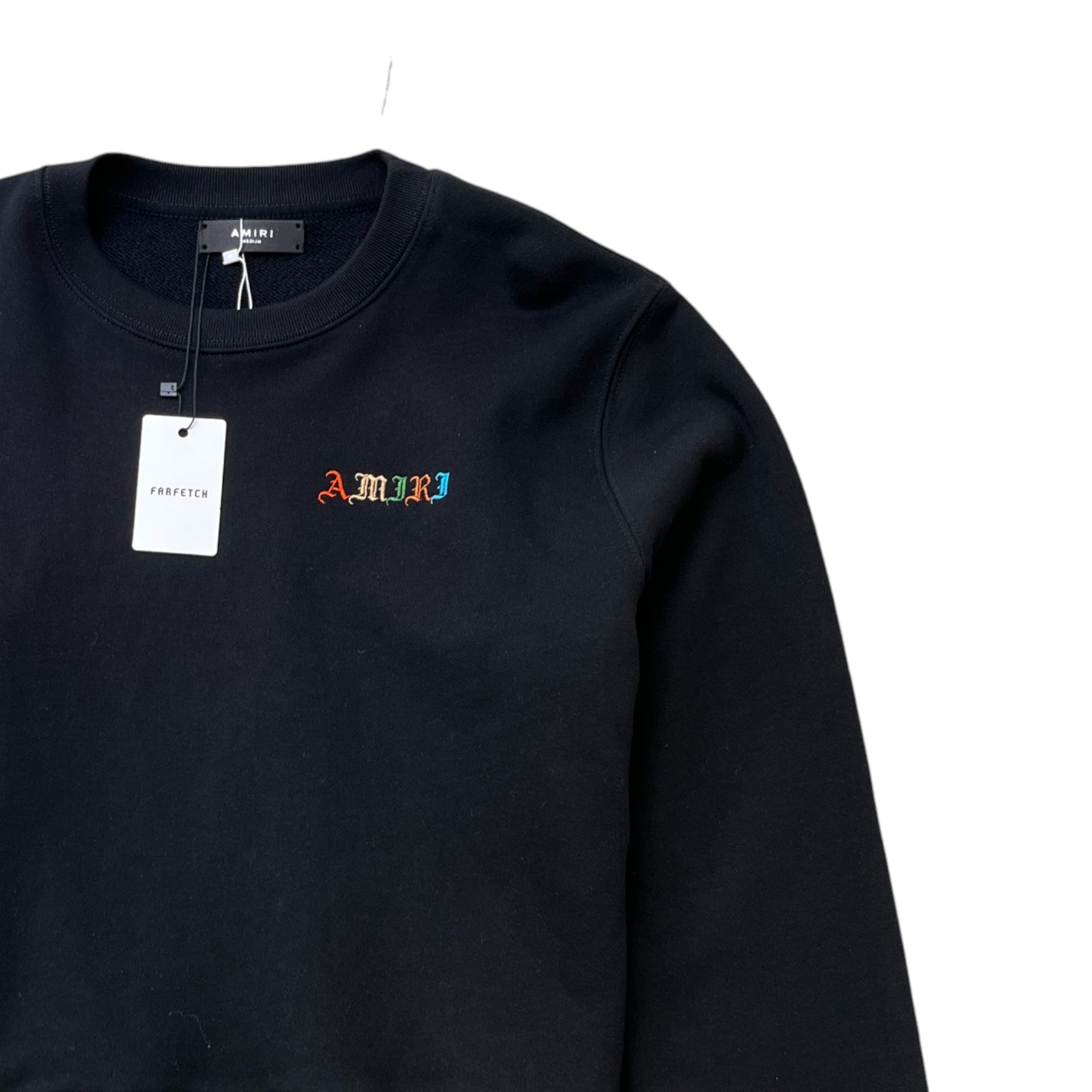 Men's Olde English Scarf Print Jumper Black Size M