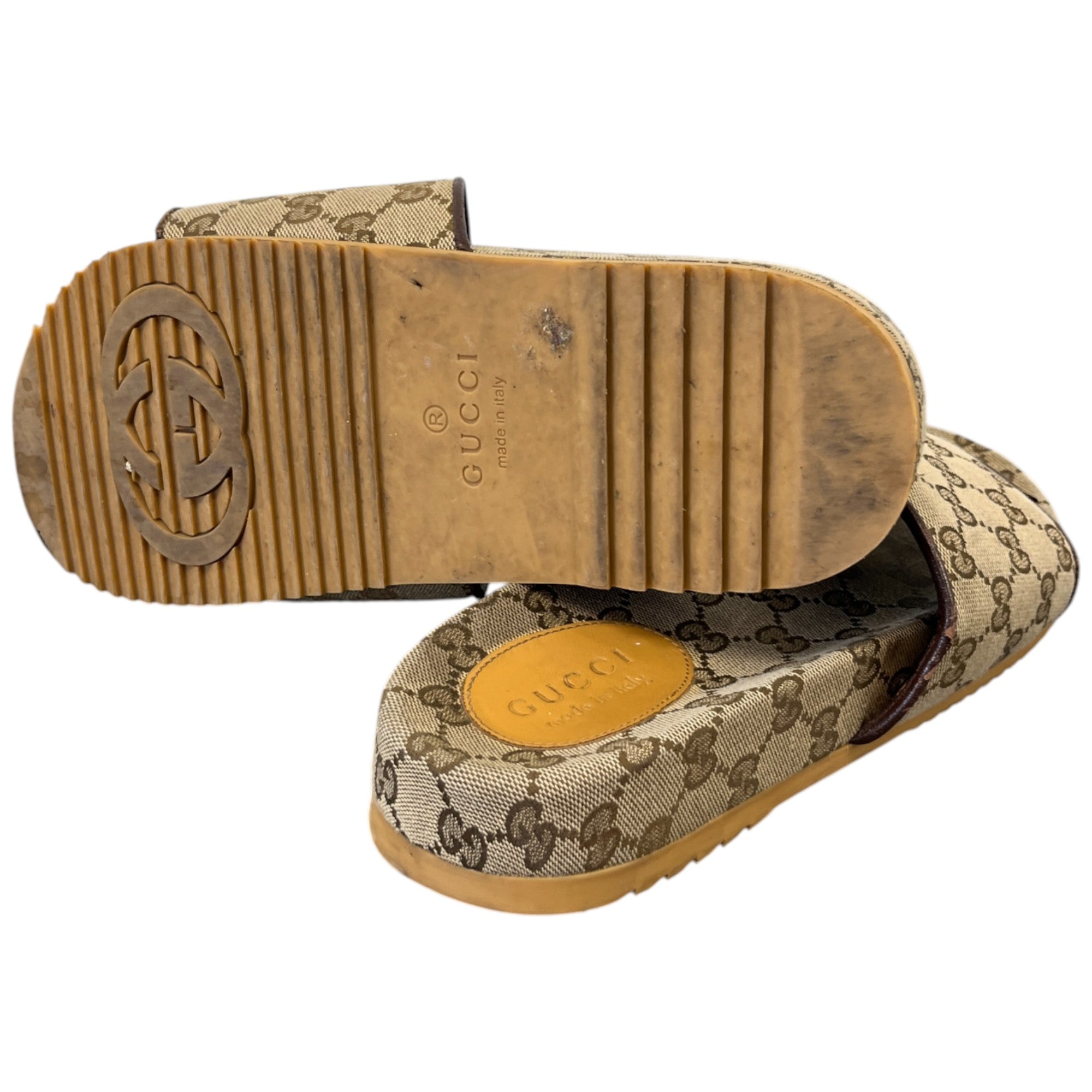 Women's Gg Supreme Monogram Slides Beige Size EU 41 / UK 8