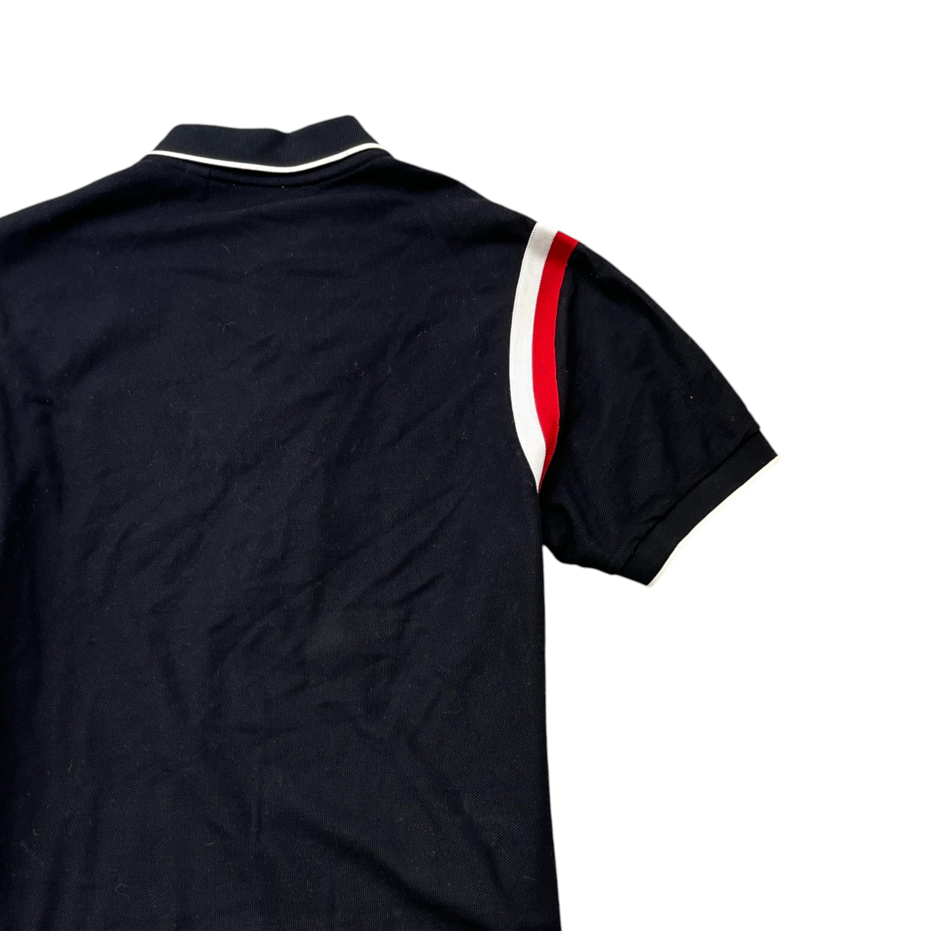 Men's Embroidered Logo Polo Shirt Black Size S