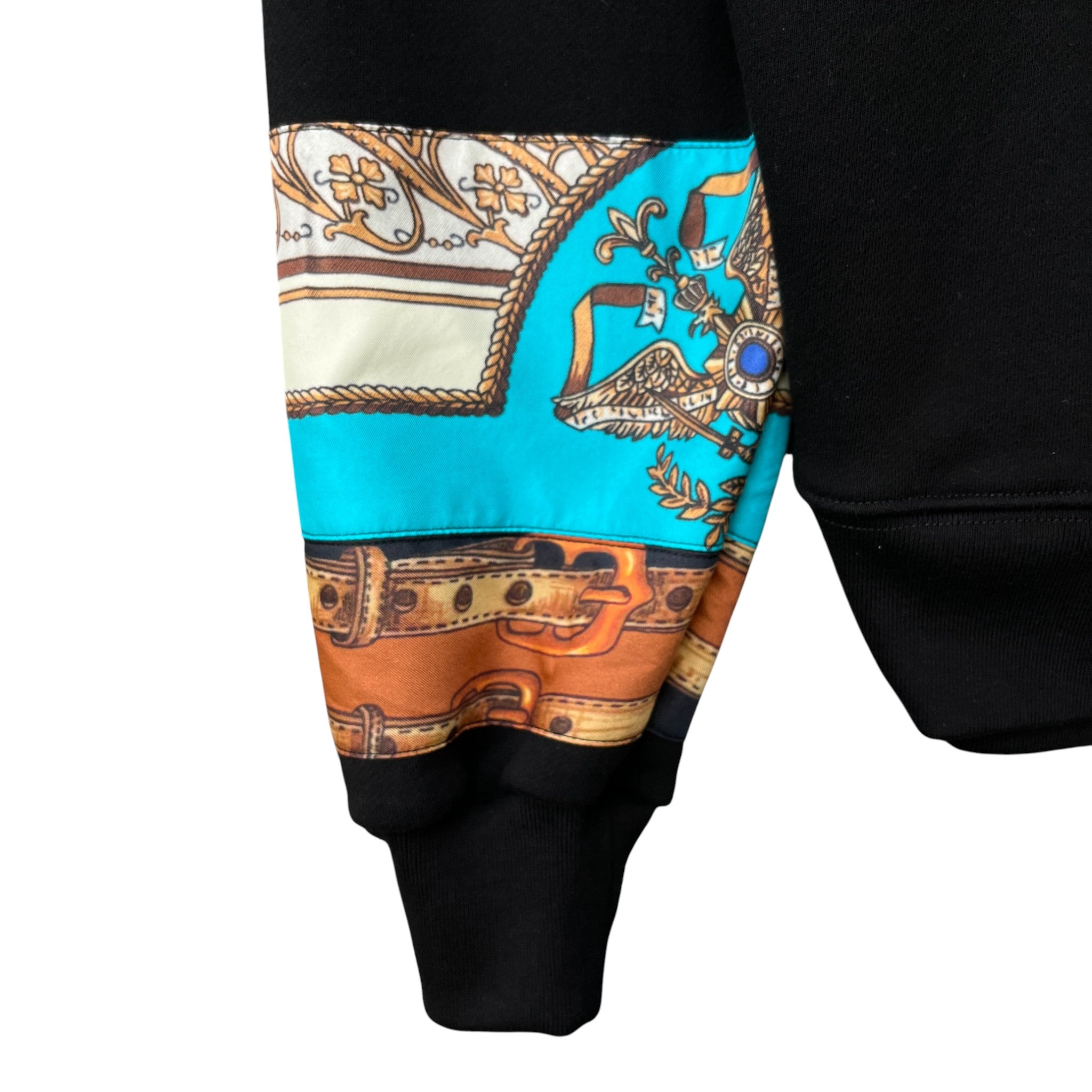 Men's Olde English Scarf Print Jumper Black Size M