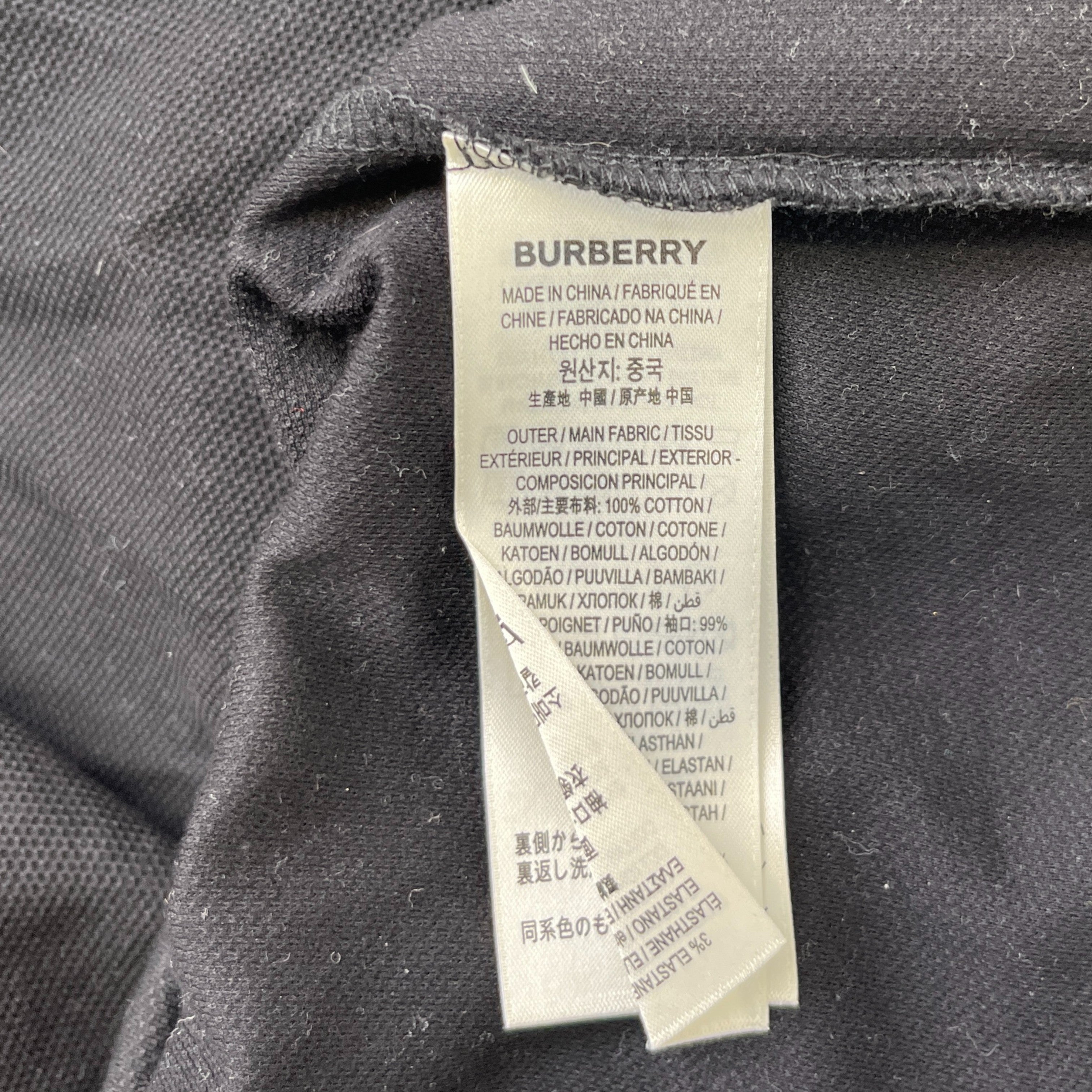 Men's Embroidered Logo Polo Shirt Black Size S