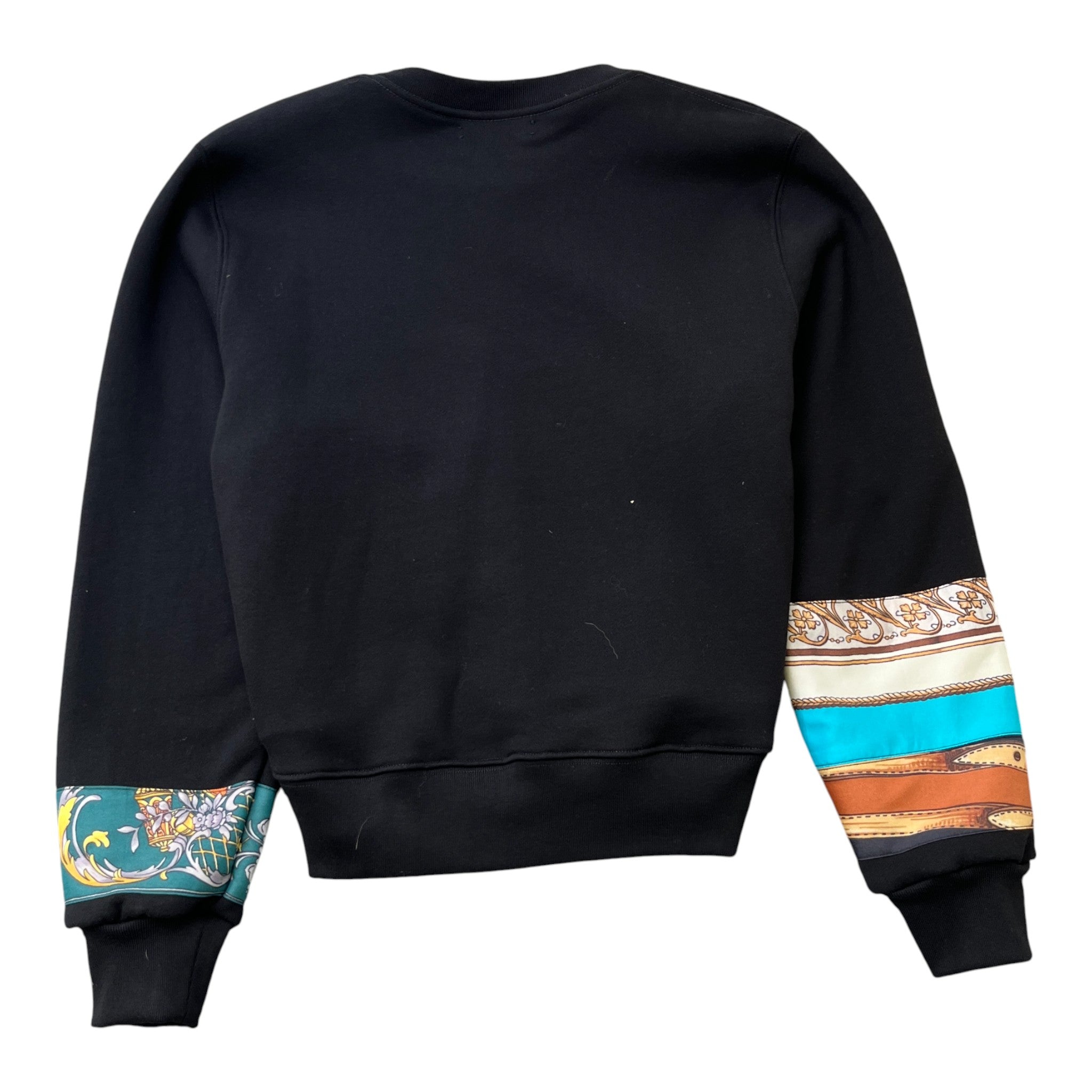 Men's Olde English Scarf Print Jumper Black Size M