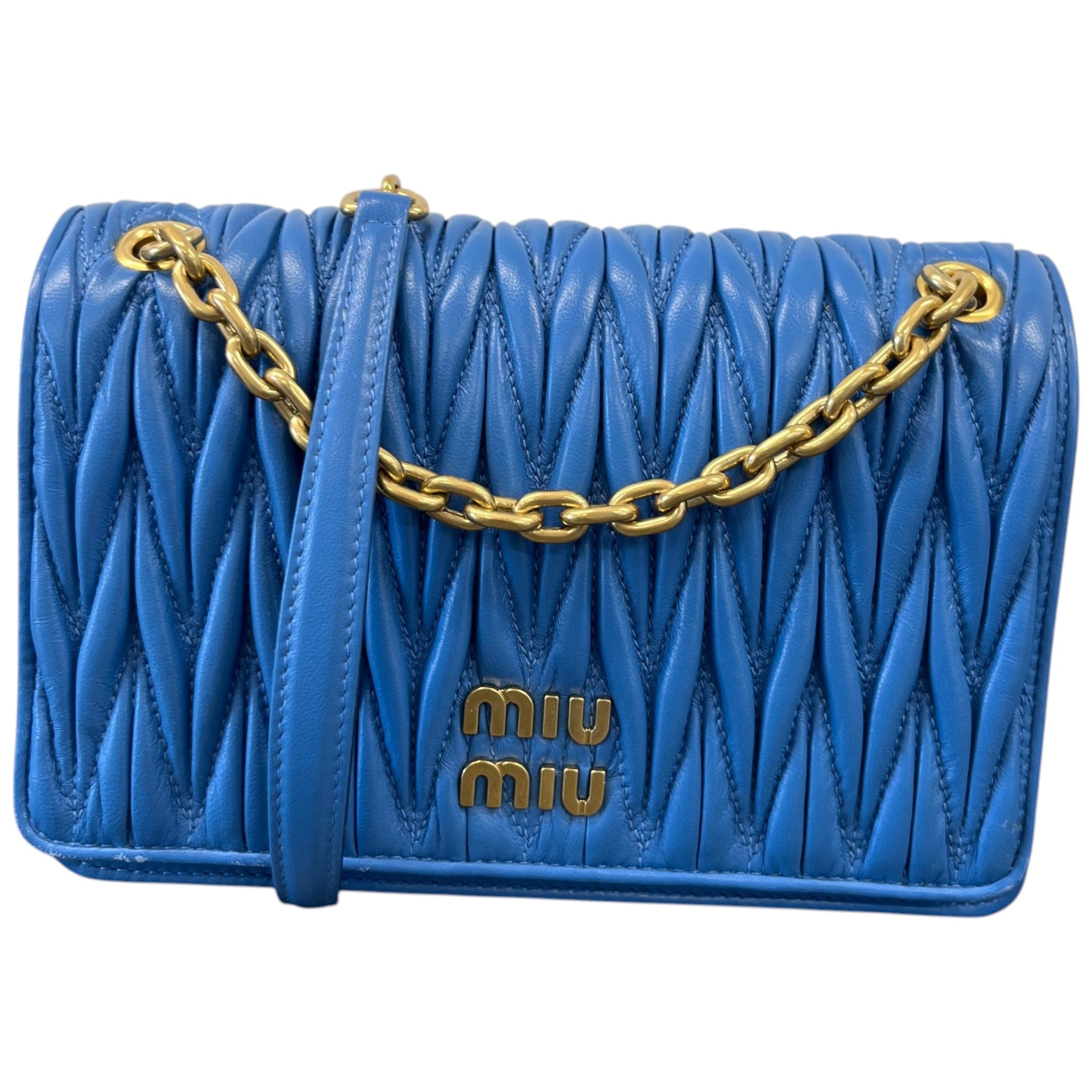 Women's Matelassé Crossbody Bag Blue