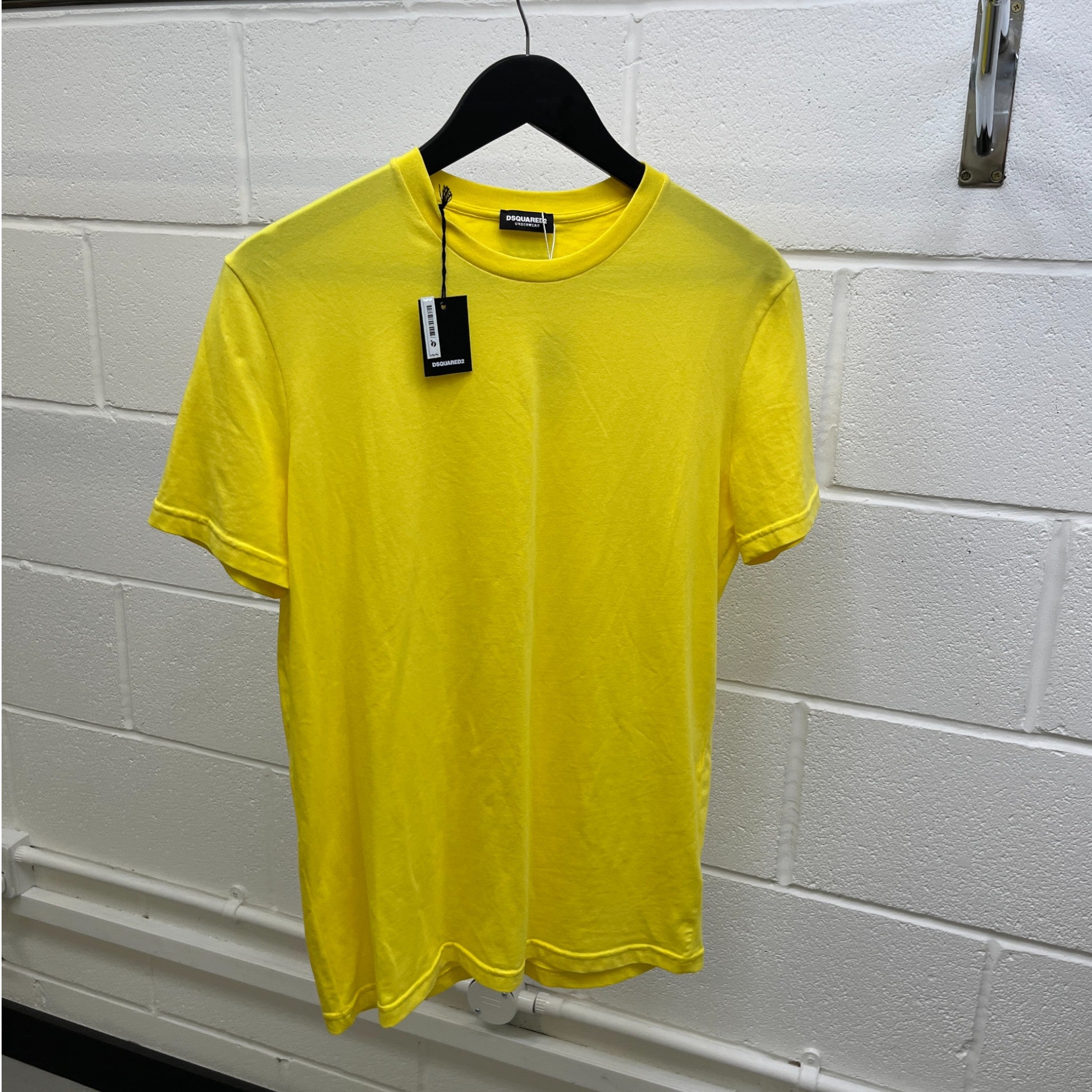 Men's Embroidered Logo T-Shirt Yellow Size M