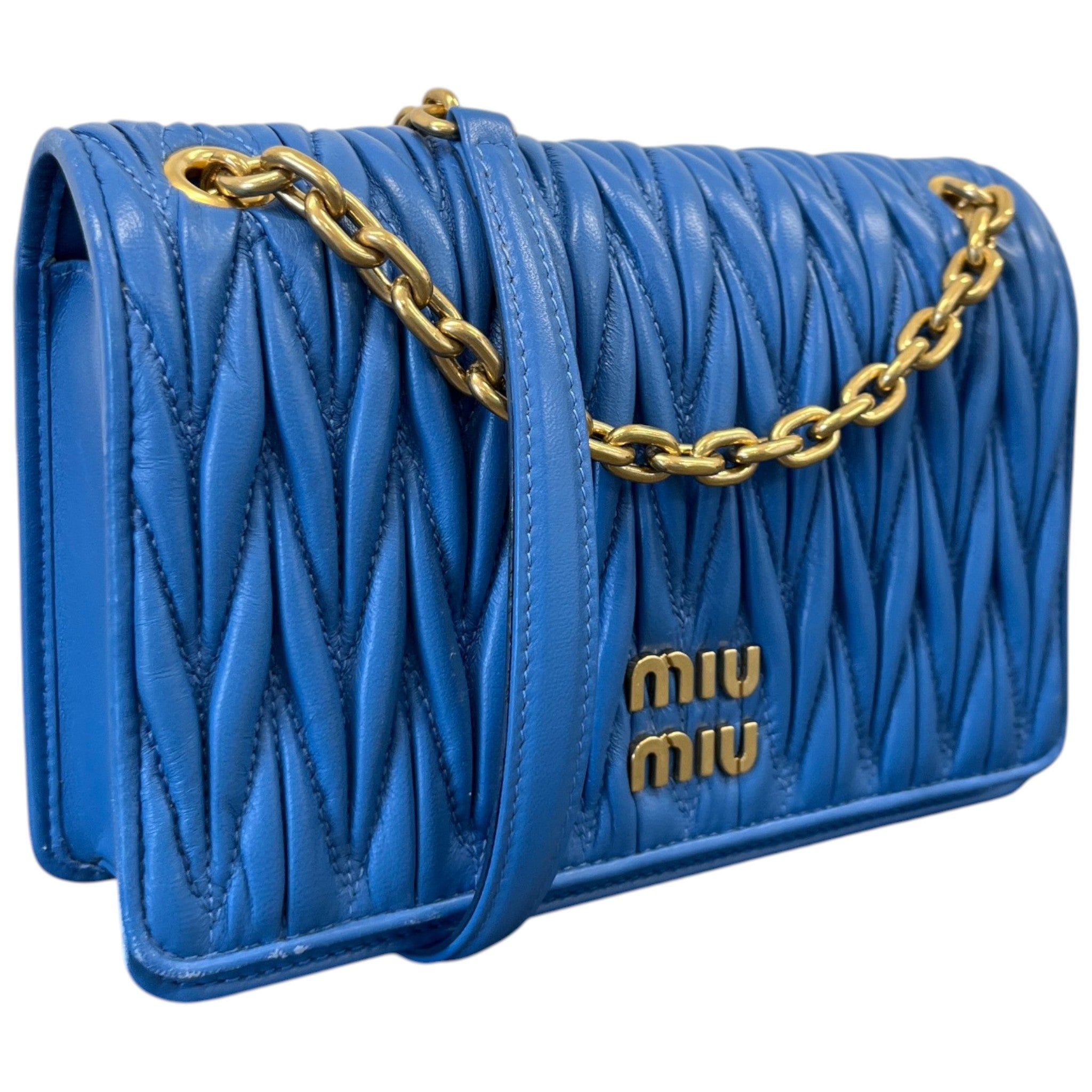 Women's Matelassé Crossbody Bag Blue