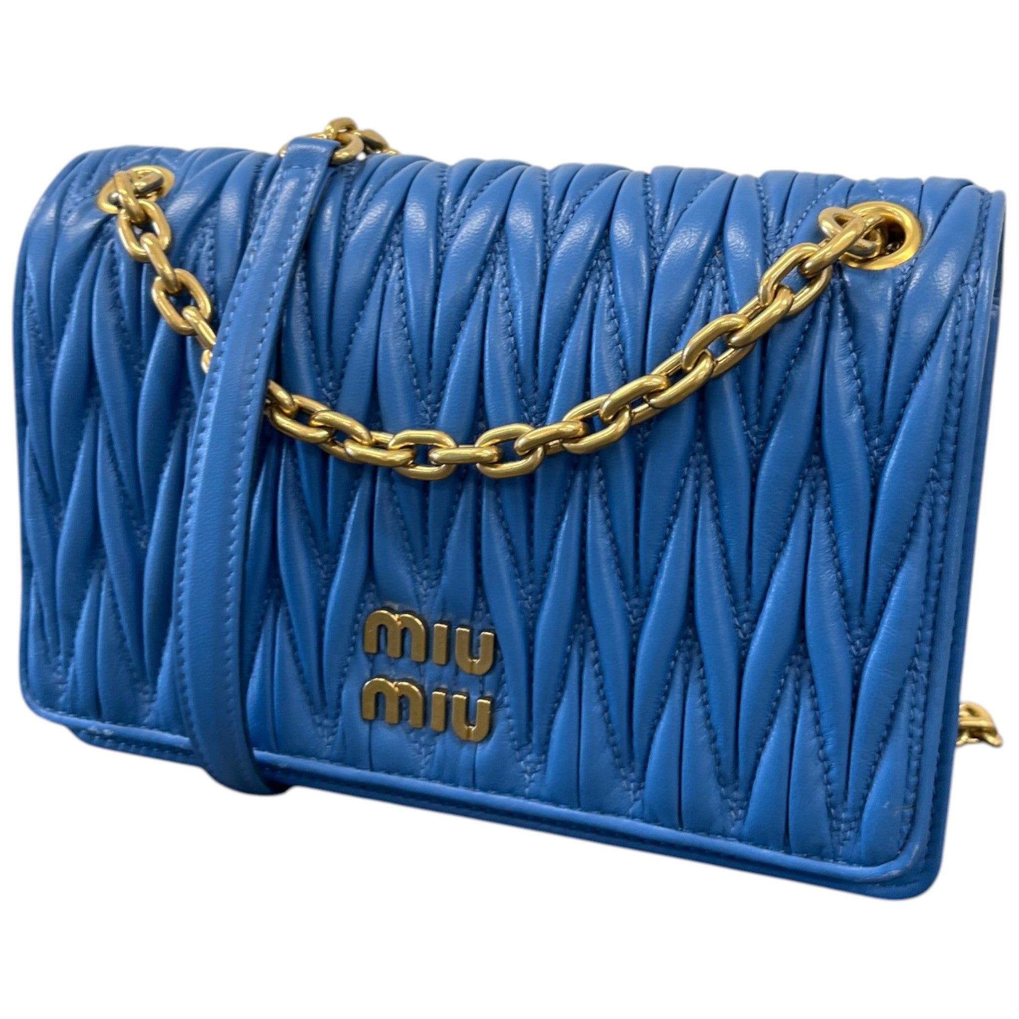 Women's Matelassé Crossbody Bag Blue